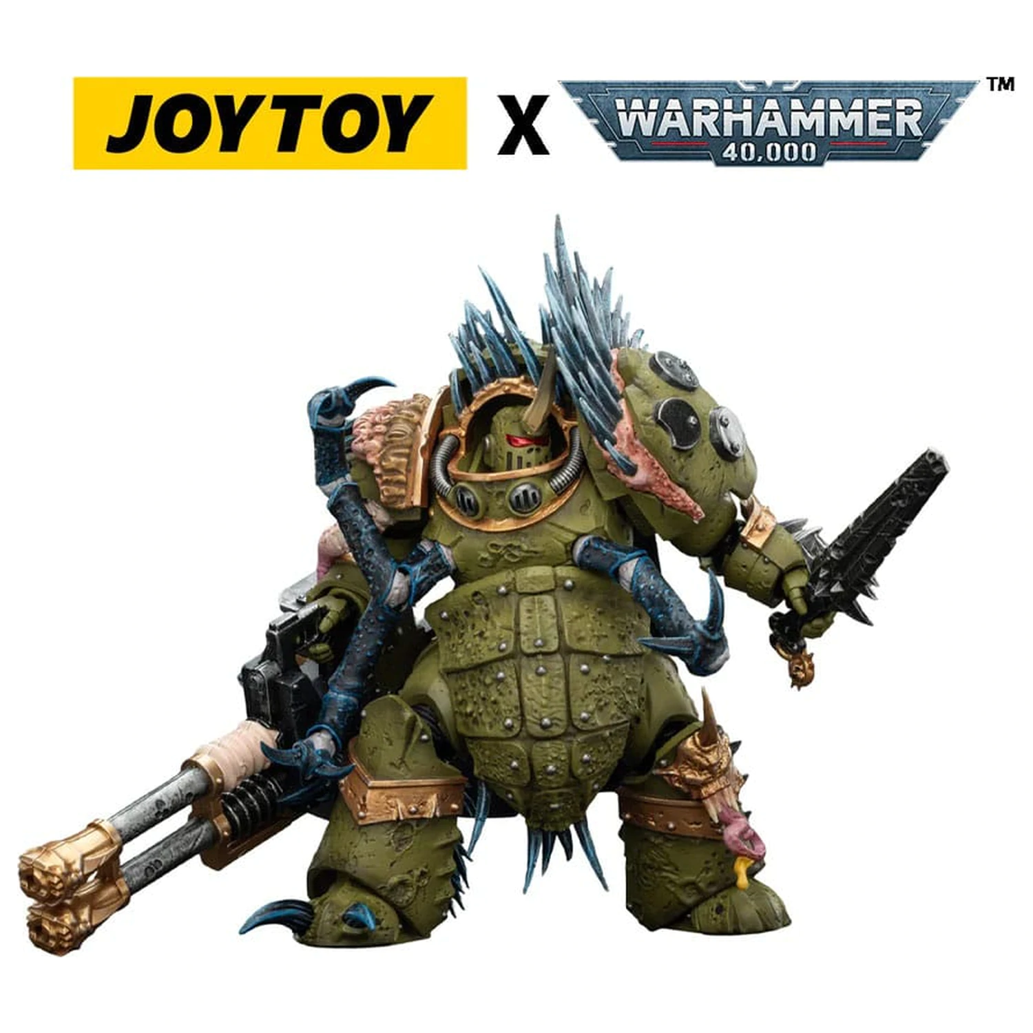 Warhammer 40,000 Actionfigur Death Guard Blightlord Terminator 1 mit Reaper Autocannon and Bubotic Blades 14 Zentimeter Produktfoto