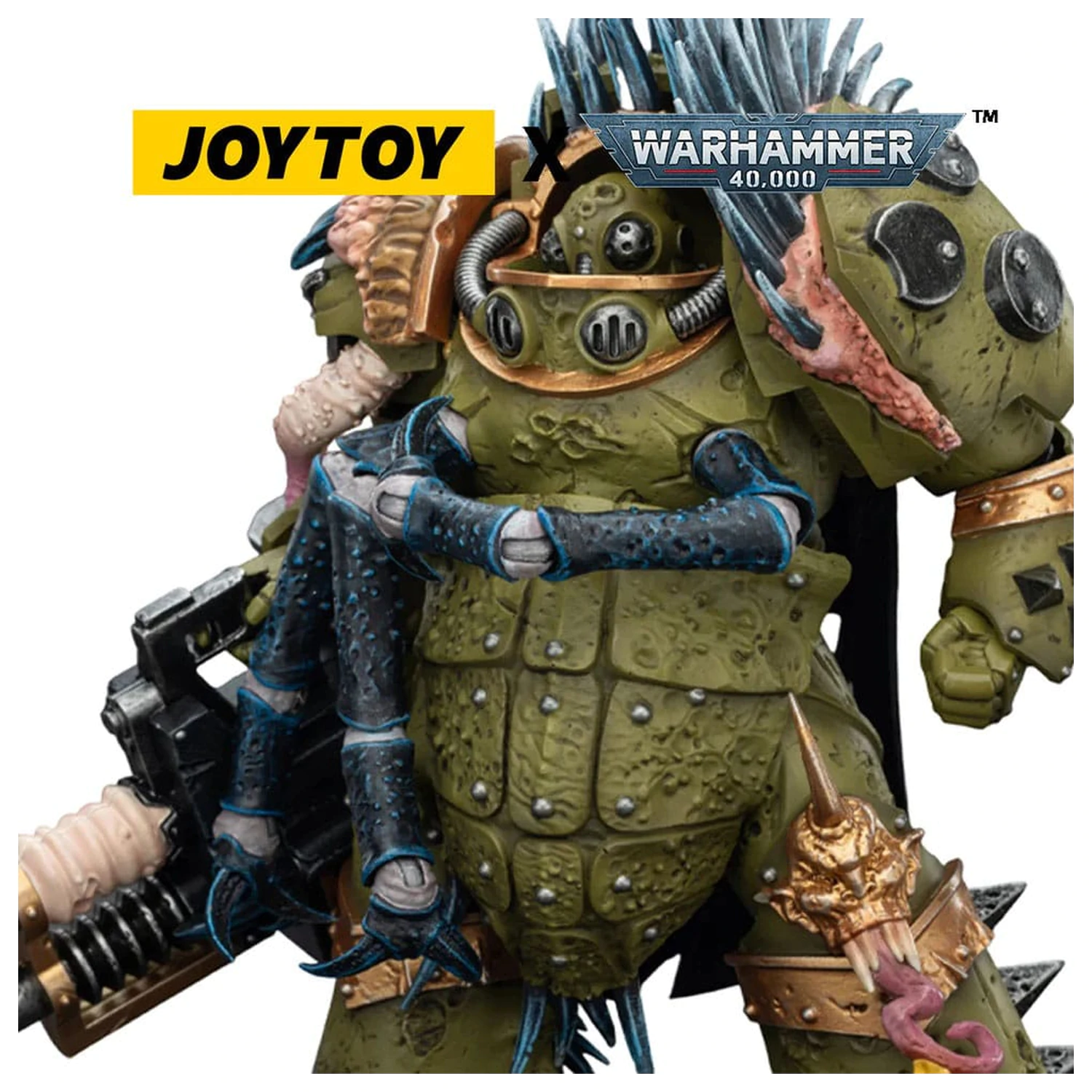 Warhammer 40,000 Actionfigur Death Guard Blightlord Terminator 1 mit Reaper Autocannon and Bubotic Blades 14 Zentimeter Produktfoto