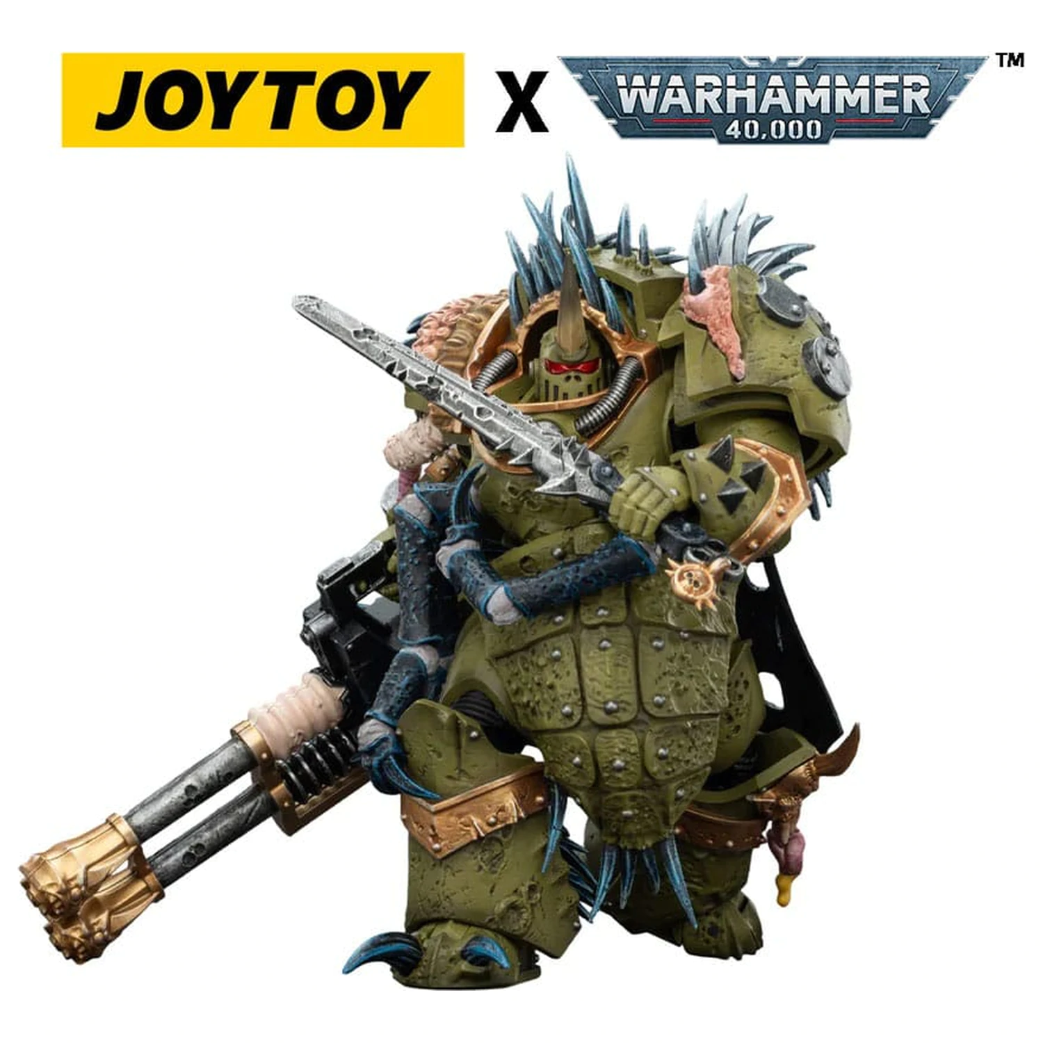Warhammer 40,000 Actionfigur Death Guard Blightlord Terminator 1 mit Reaper Autocannon and Bubotic Blades 14 Zentimeter Produktfoto