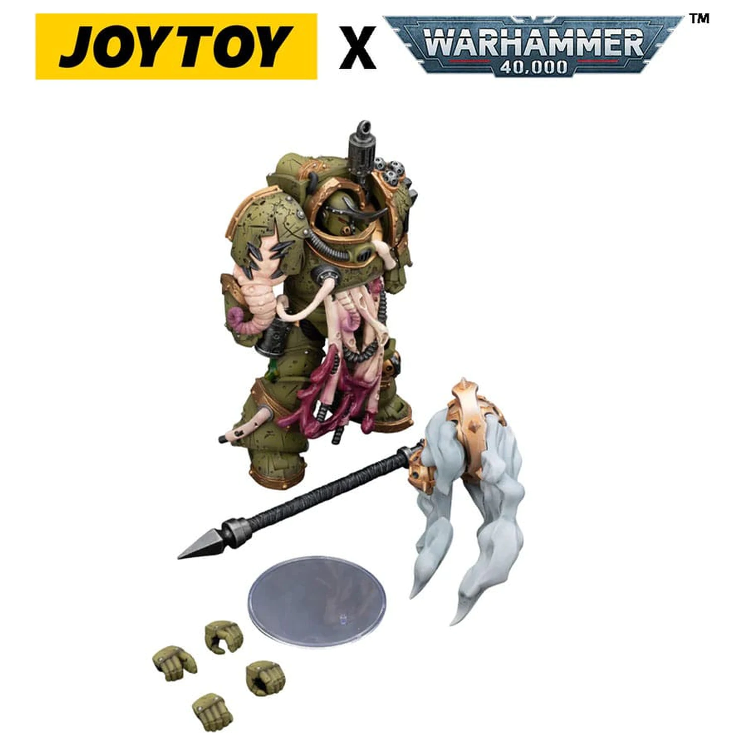Warhammer 40,000 Action Figur Death Guard Blightlord Terminator 2 mit Flail of Corruption 14 cm Produktfoto