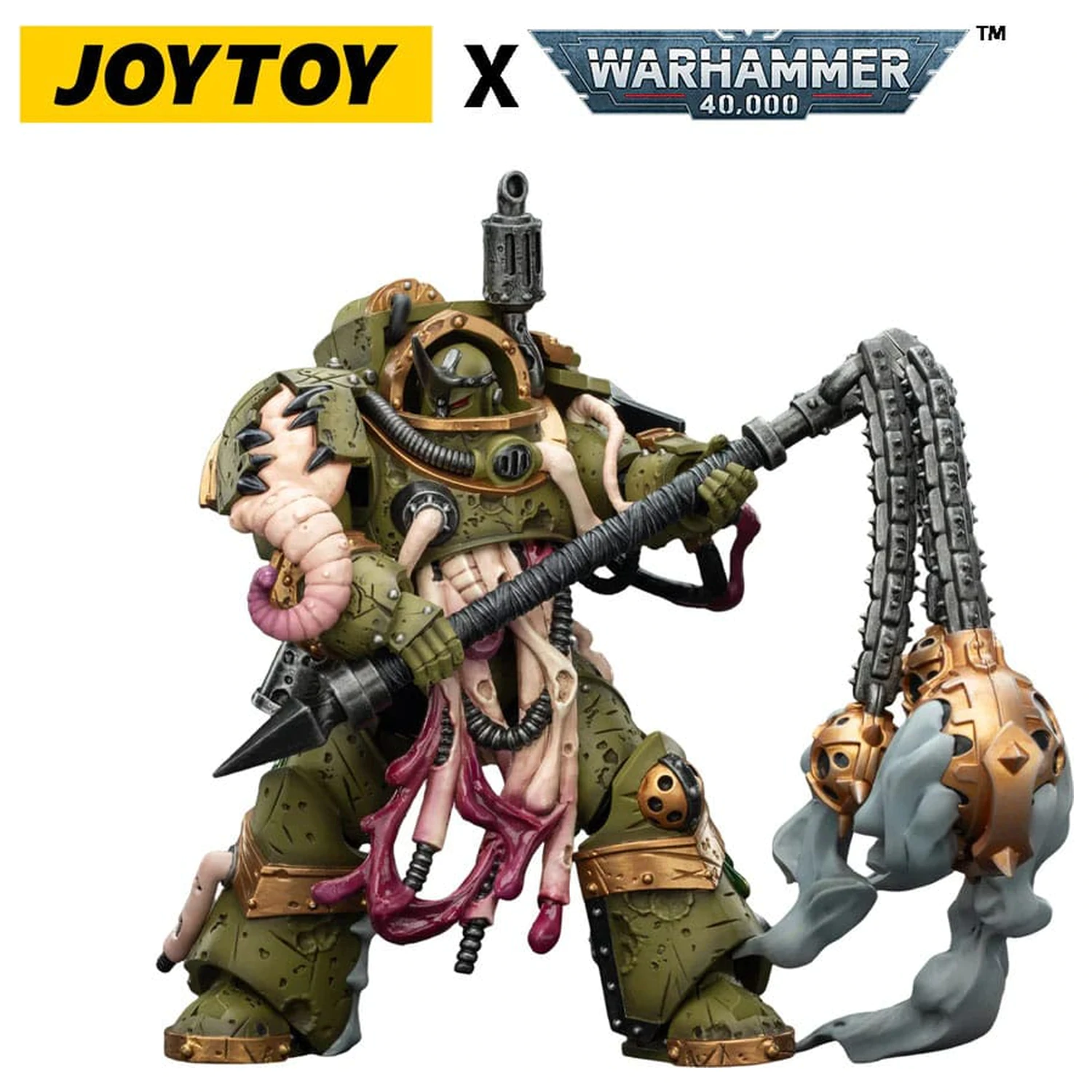 Warhammer 40,000 Action Figur Death Guard Blightlord Terminator 2 mit Flail of Corruption 14 cm Produktfoto