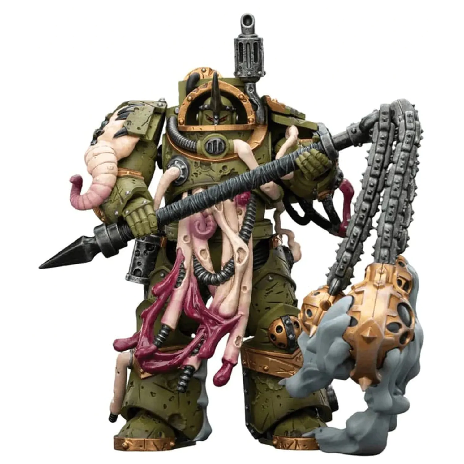 Warhammer 40,000 Action Figur Death Guard Blightlord Terminator 2 mit Flail of Corruption 14 cm Produktfoto