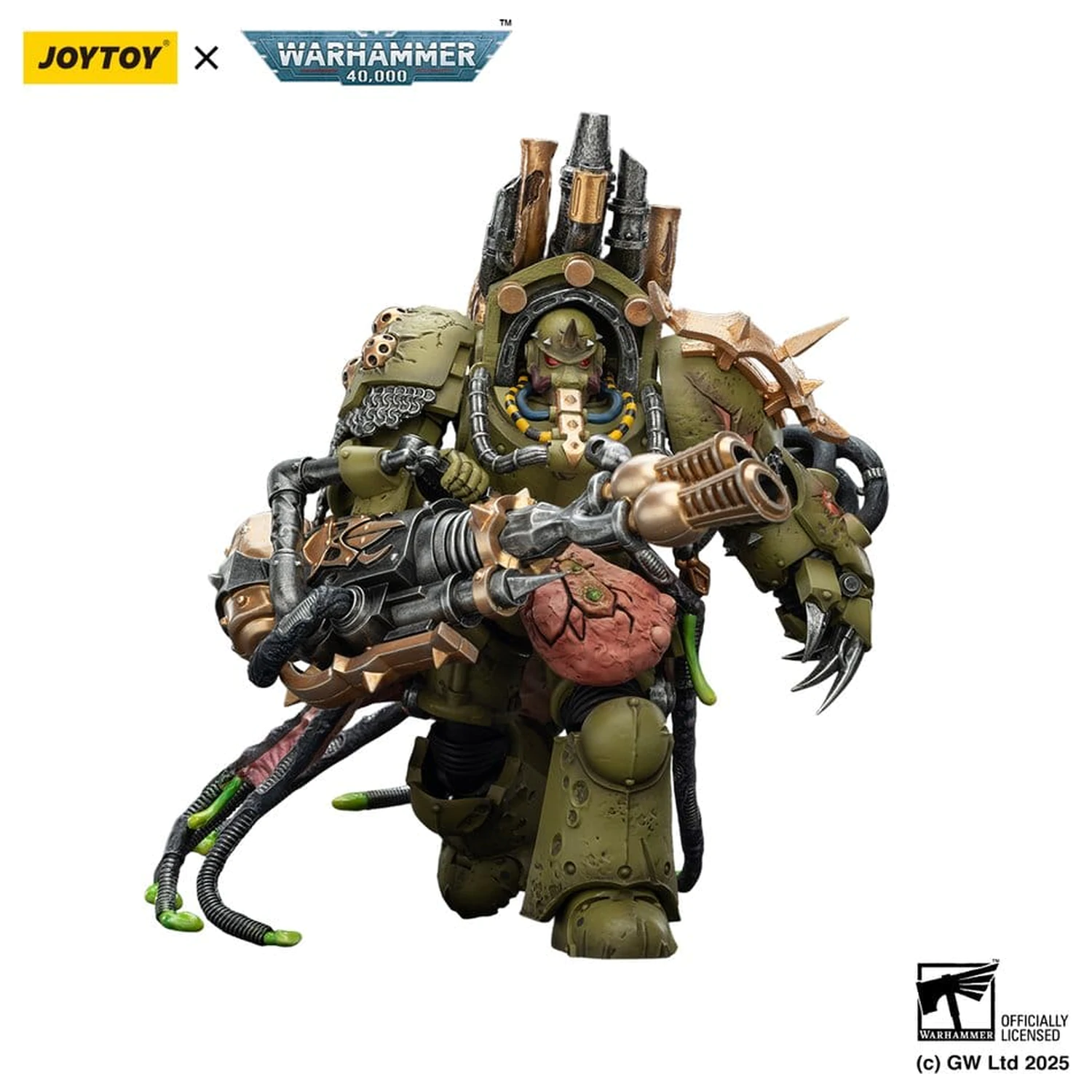 Warhammer 40,000 Actionfigur Death Guard Lord of Virulence with Power Fist and Twin Plague Spewer 14 cm Produktfoto