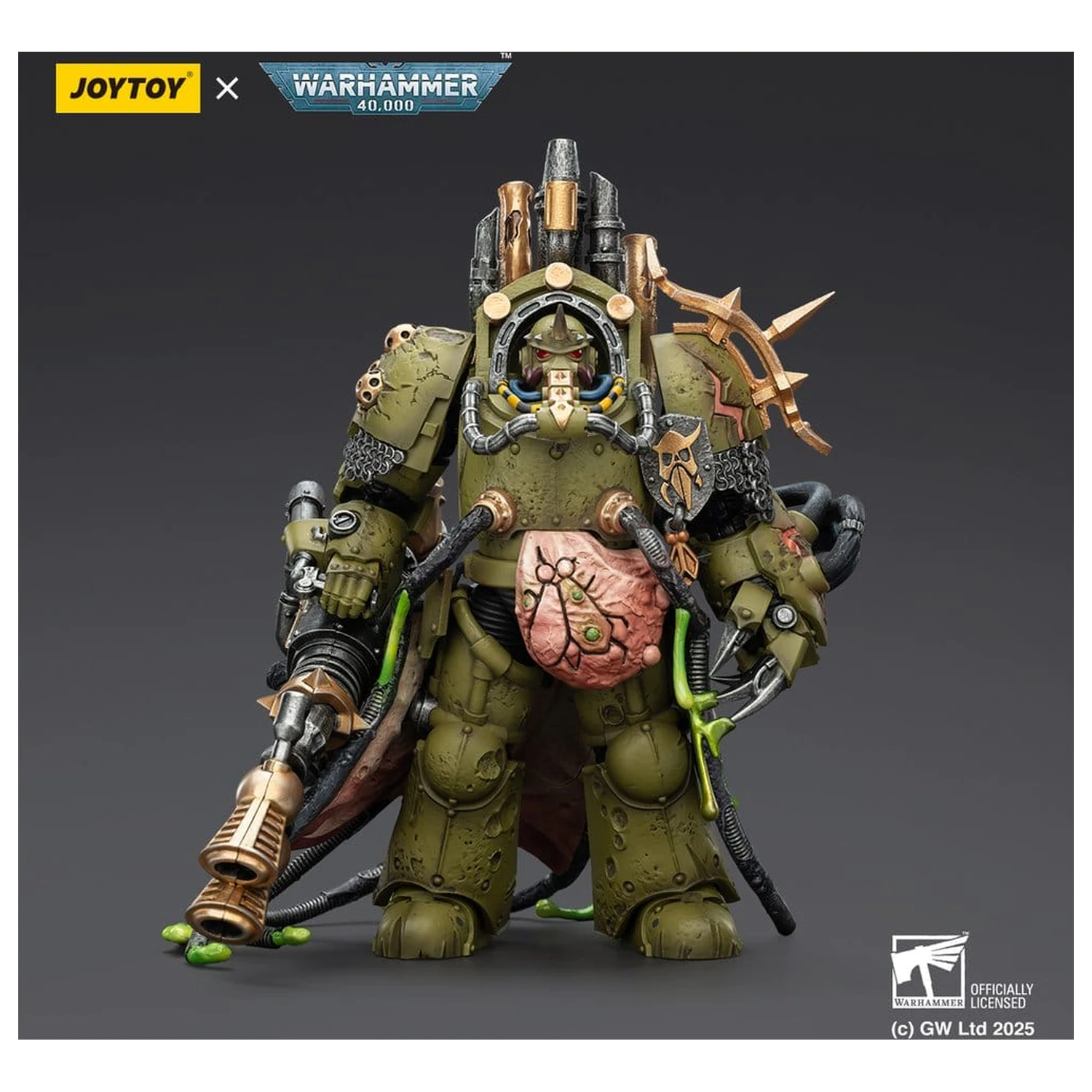 Warhammer 40,000 Actionfigur Death Guard Lord of Virulence with Power Fist and Twin Plague Spewer 14 cm Produktfoto