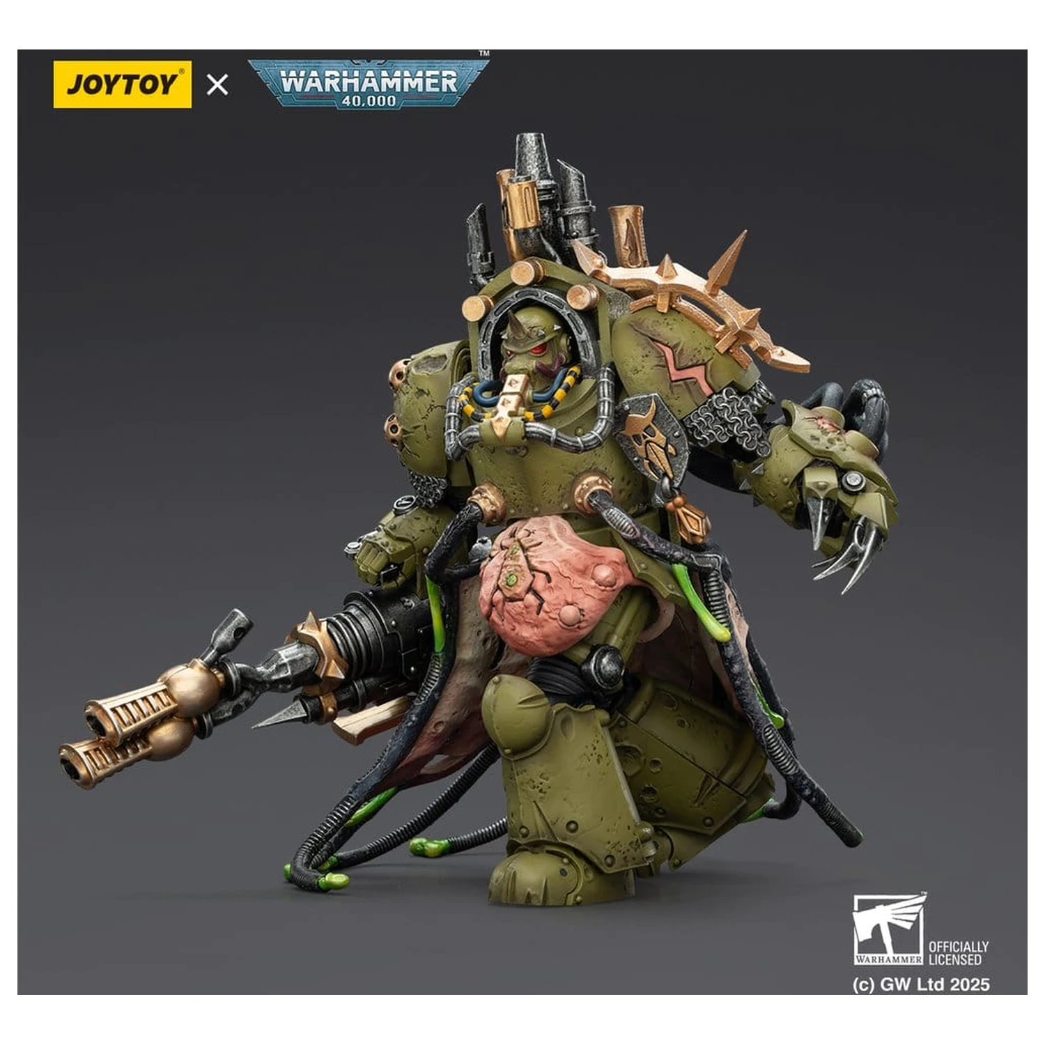 Warhammer 40,000 Actionfigur Death Guard Lord of Virulence with Power Fist and Twin Plague Spewer 14 cm Produktfoto