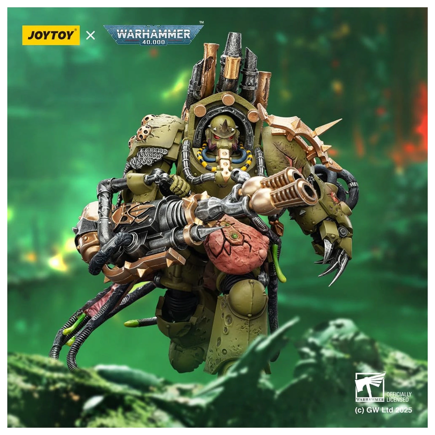 Warhammer 40,000 Actionfigur Death Guard Lord of Virulence with Power Fist and Twin Plague Spewer 14 cm Produktfoto