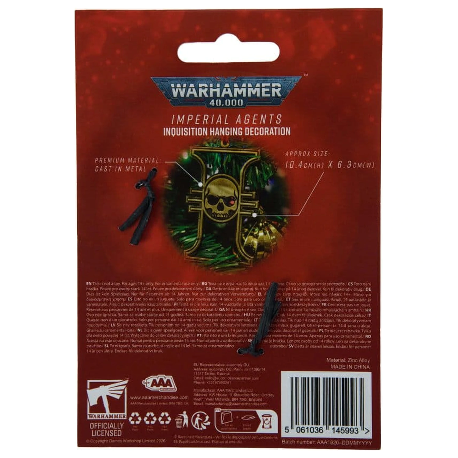 Warhammer 40,000 Hängedekoration Imperial Agents Inquisition 17 cm Produktfoto
