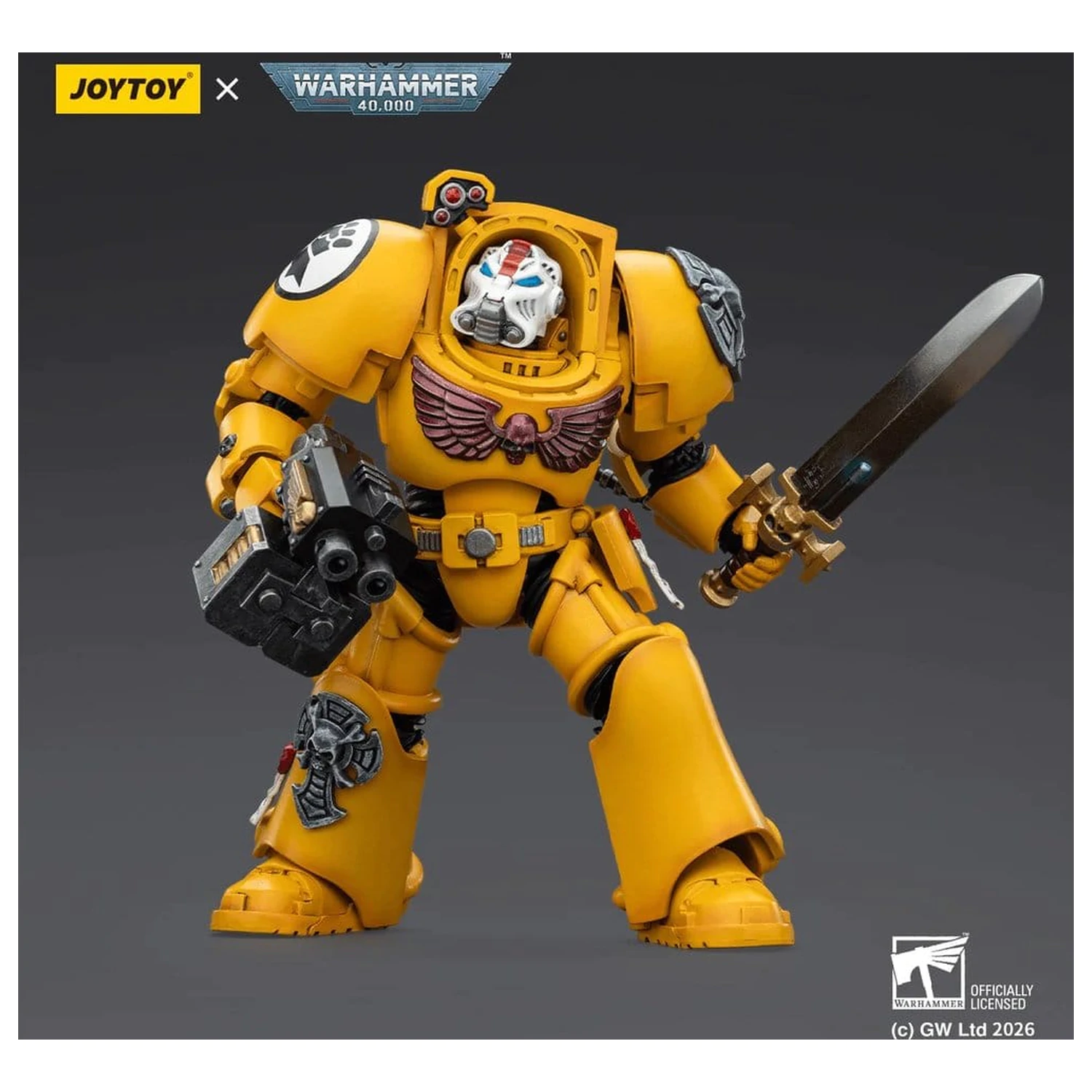 Warhammer 40,000 Actionfigur Imperial Fists Terminator 1 mit Power Sword und Storm Bolter 14 cm Produktfoto