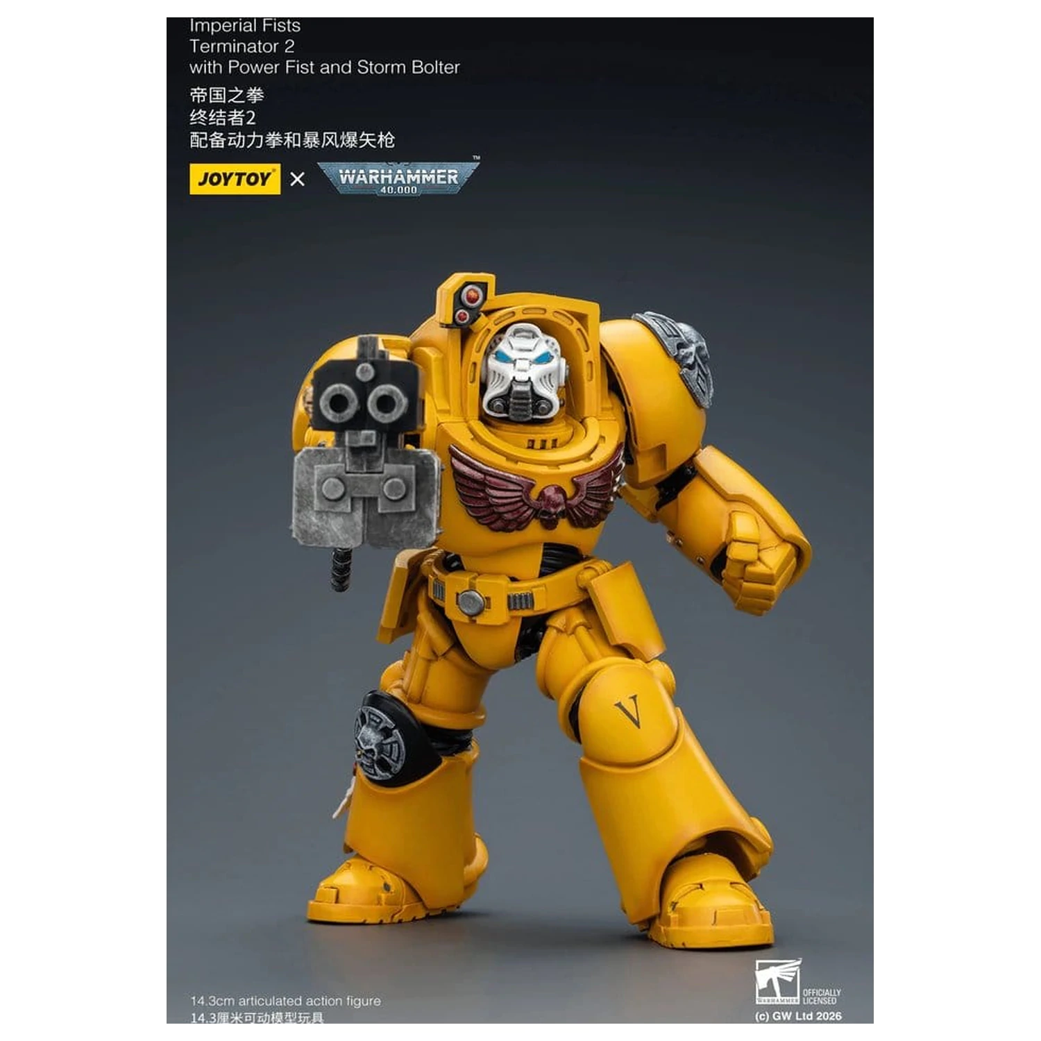 Warhammer 40,000 Actionfigur Imperial Fists Terminator 2 mit Power Fist und Storm Bolter 14 cm Produktfoto
