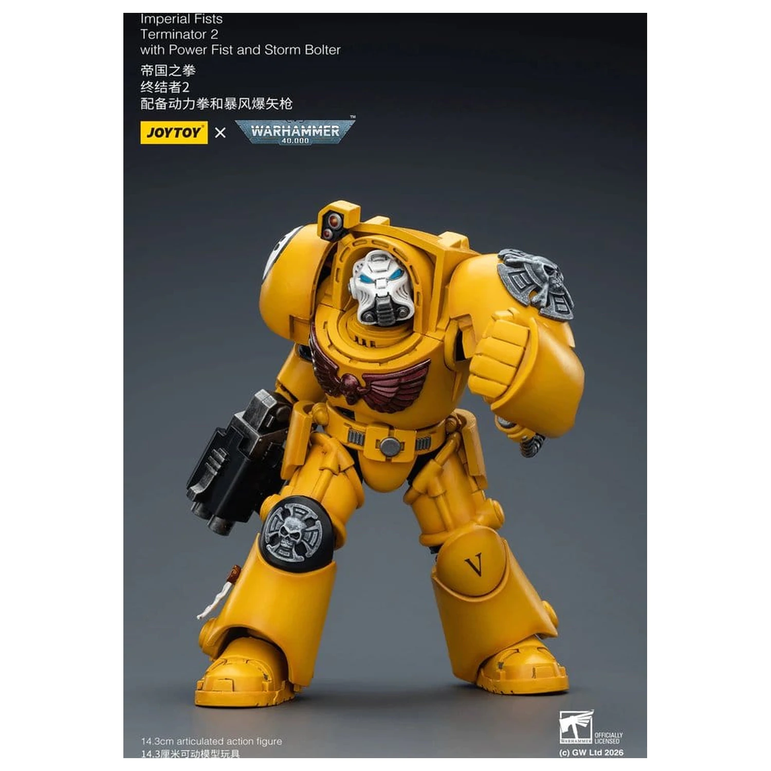 Warhammer 40,000 Actionfigur Imperial Fists Terminator 2 mit Power Fist und Storm Bolter 14 cm Produktfoto