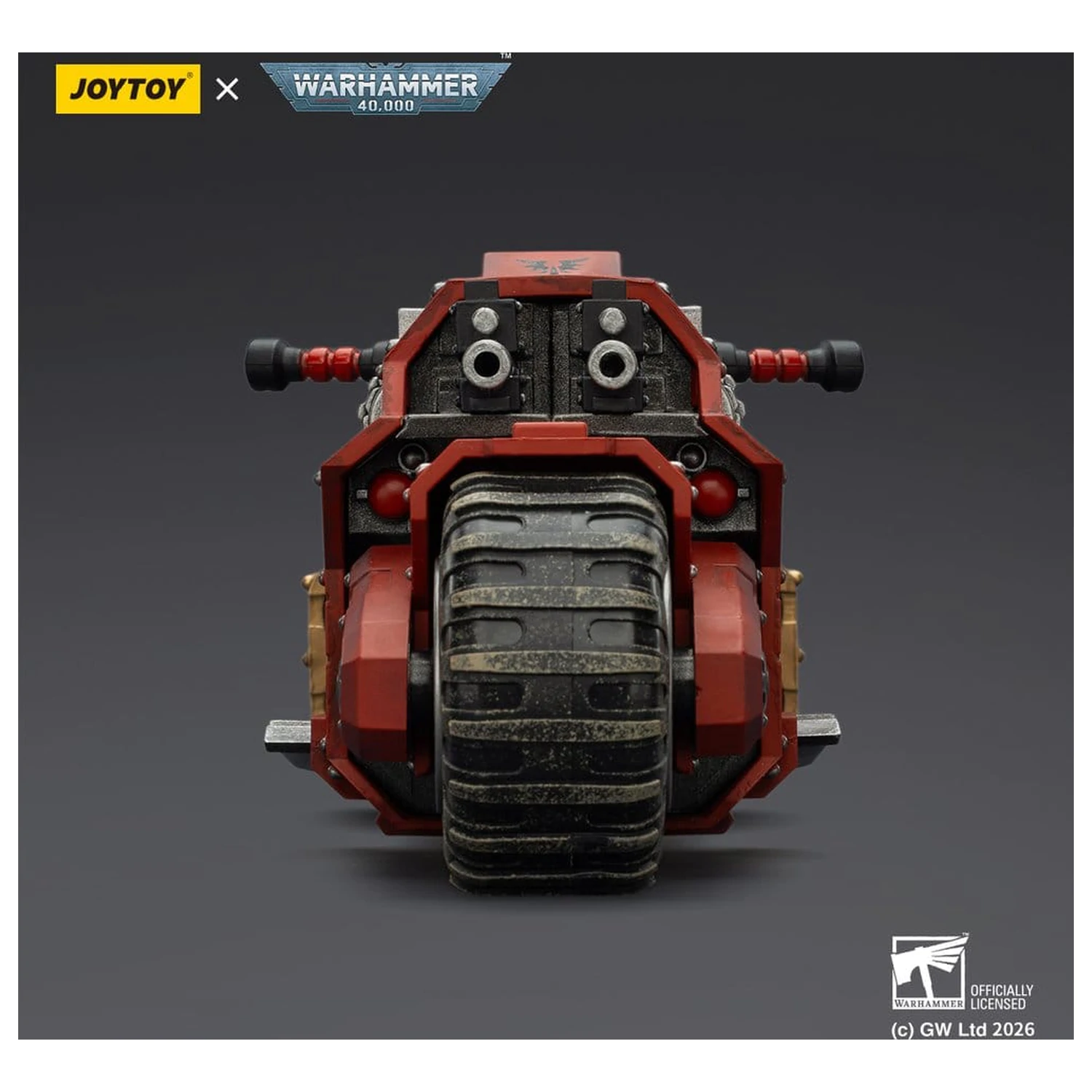 Warhammer 40,000 Raider-pattern Kampfmotorrad Blood Angels mit zwillingsgelenkten Bolter-Gewehren 22 cm Produktfoto