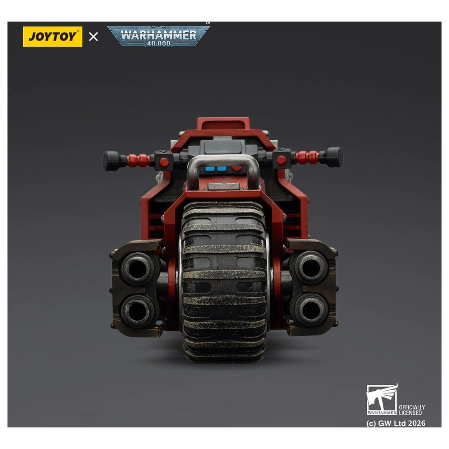 Warhammer 40,000 Raider-pattern Kampfmotorrad Blood Angels mit zwillingsgelenkten Bolter-Gewehren 22 cm Produktfoto