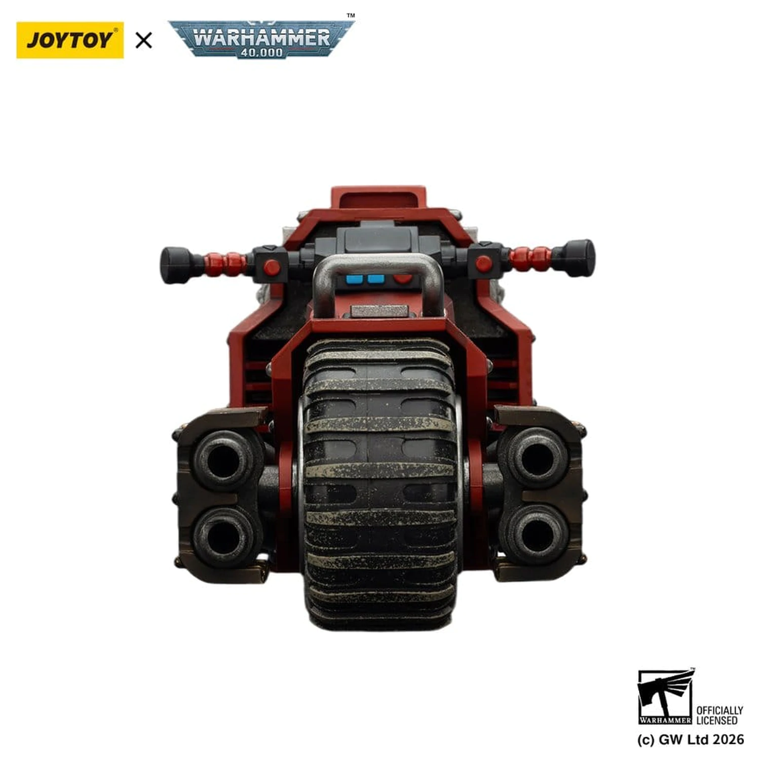 Warhammer 40,000 Raider-pattern Kampfmotorrad Blood Angels mit zwillingsgelenkten Bolter-Gewehren 22 cm Produktfoto