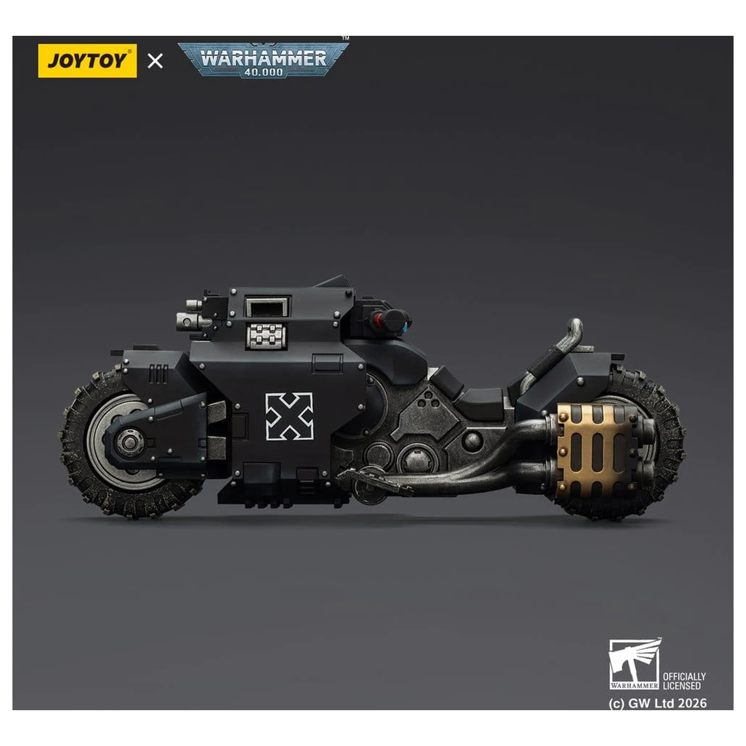 Warhammer 40,000 Raider-pattern Combat Bike Raven Guard mit Zwillings-Bolt-Gewehren 22 cm Produktfoto