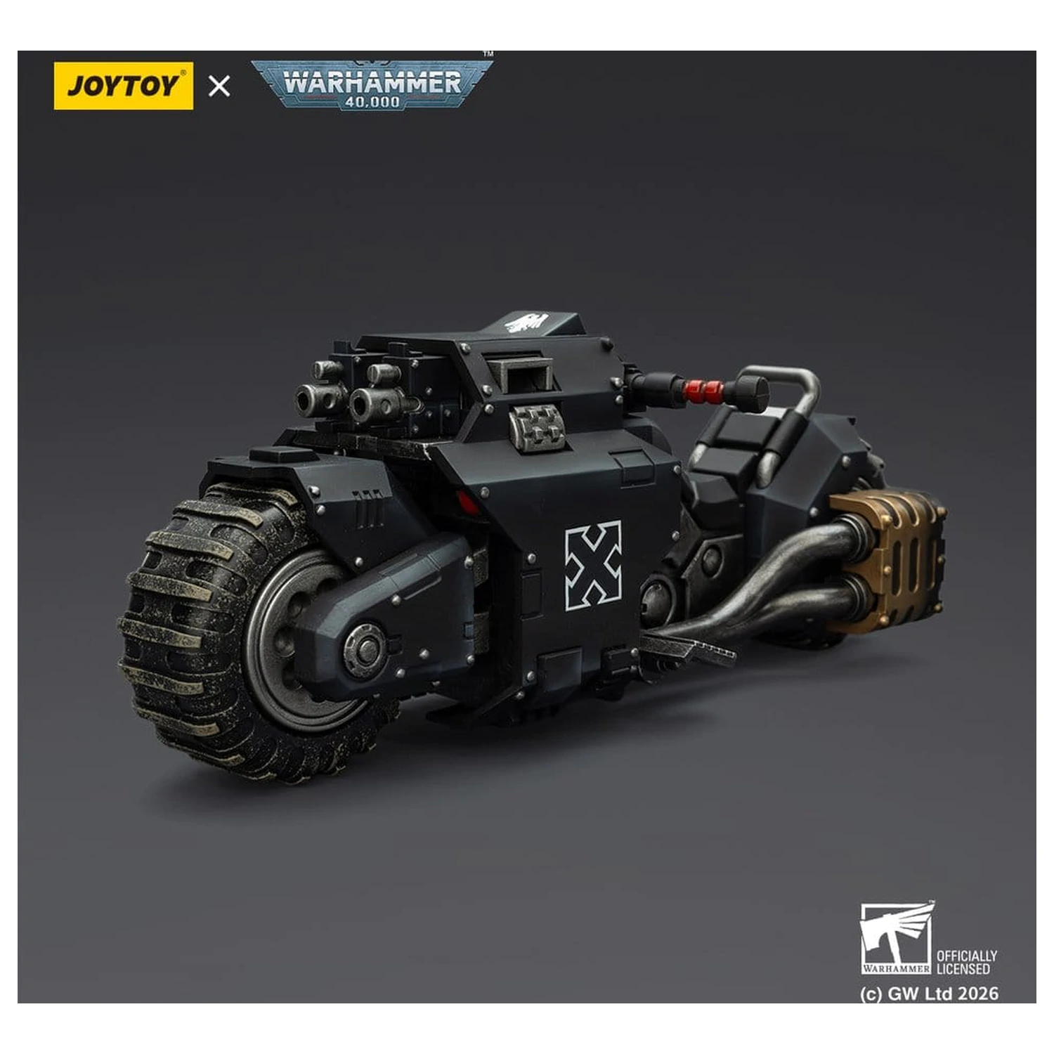 Warhammer 40,000 Raider-pattern Combat Bike Raven Guard mit Zwillings-Bolt-Gewehren 22 cm Produktfoto