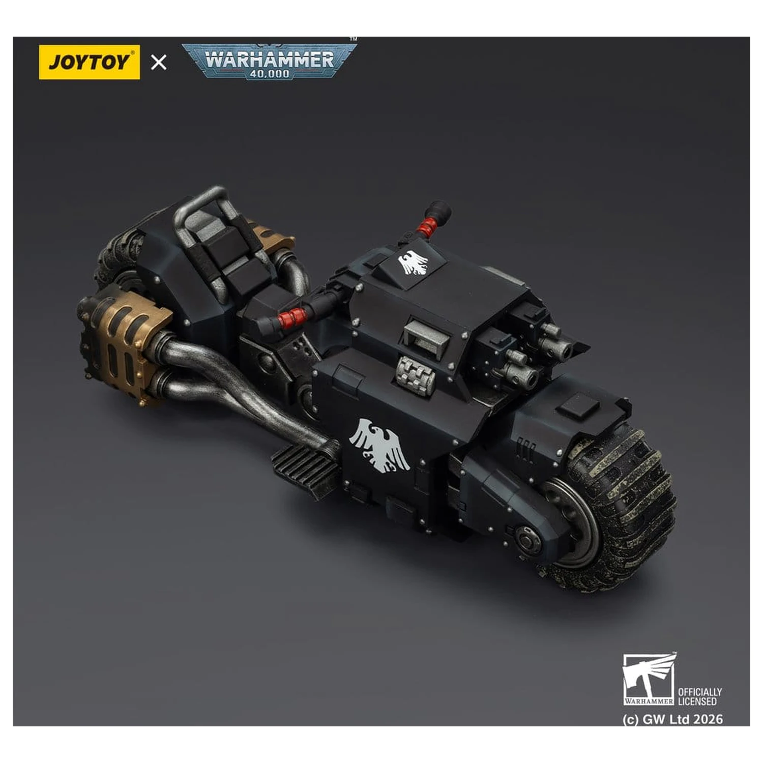 Warhammer 40,000 Raider-pattern Combat Bike Raven Guard mit Zwillings-Bolt-Gewehren 22 cm Produktfoto