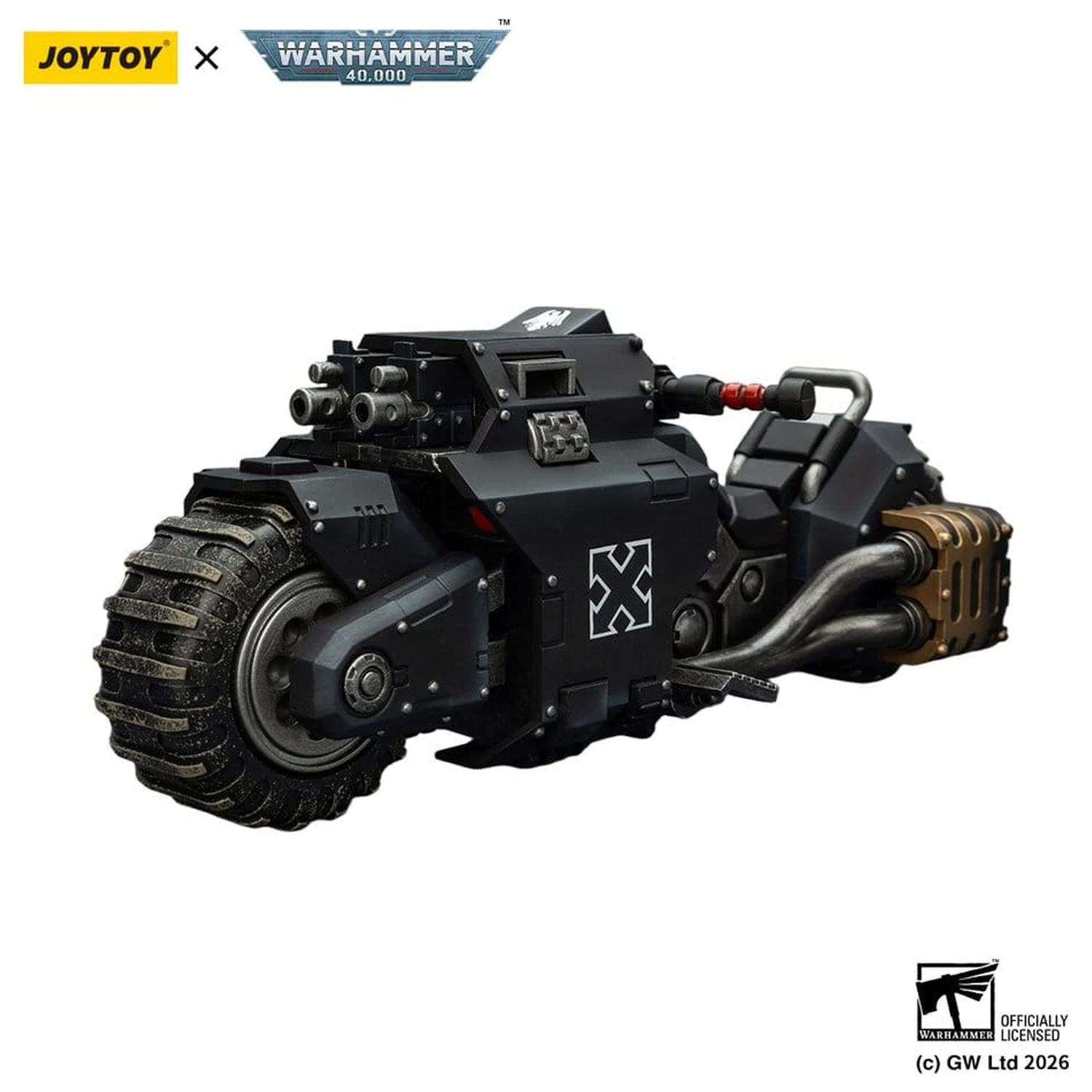 Warhammer 40,000 Raider-pattern Combat Bike Raven Guard mit Zwillings-Bolt-Gewehren 22 cm Produktfoto
