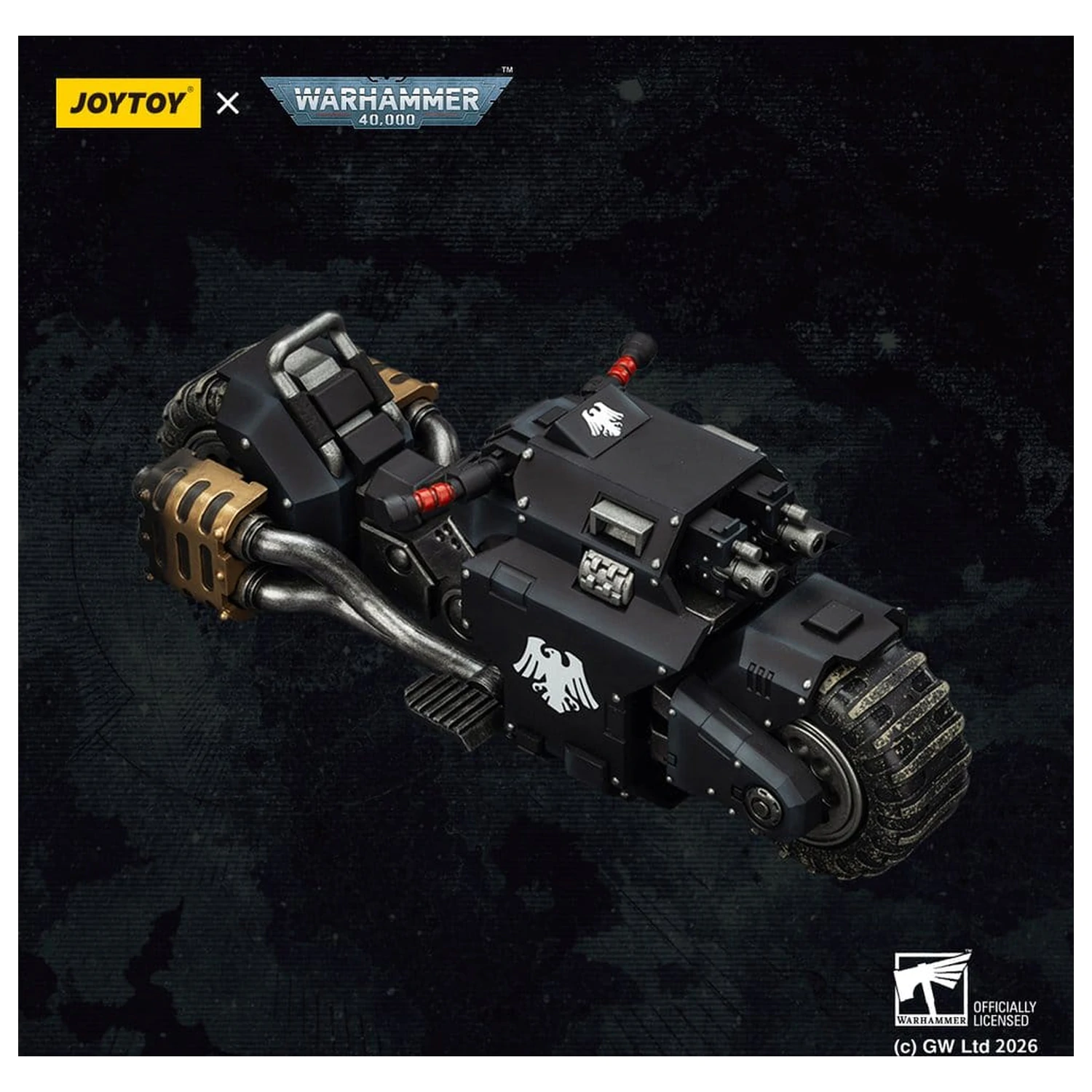 Warhammer 40,000 Raider-pattern Combat Bike Raven Guard mit Zwillings-Bolt-Gewehren 22 cm Produktfoto