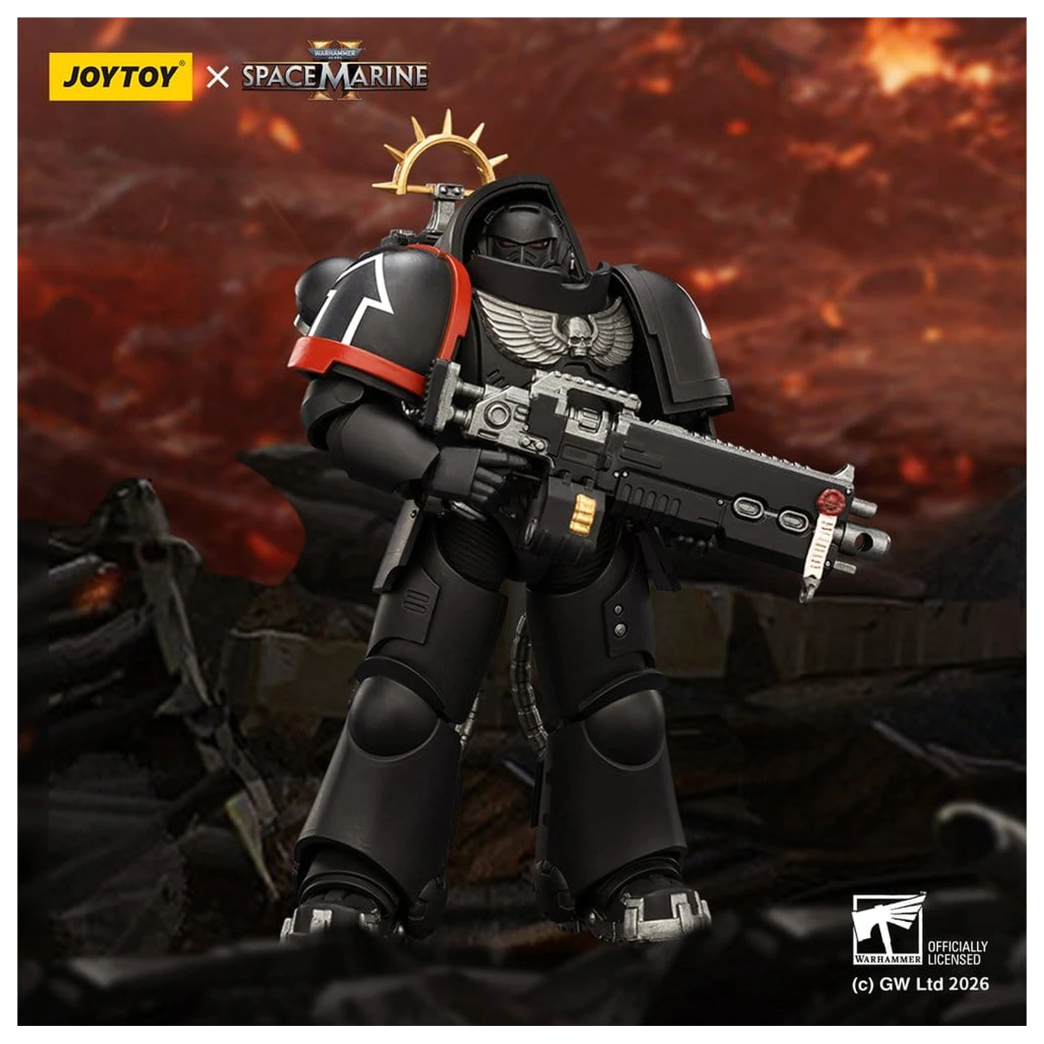 Warhammer 40,000 Actionfigur Raven Guard Heavy Intercessor 13 cm Produktfoto