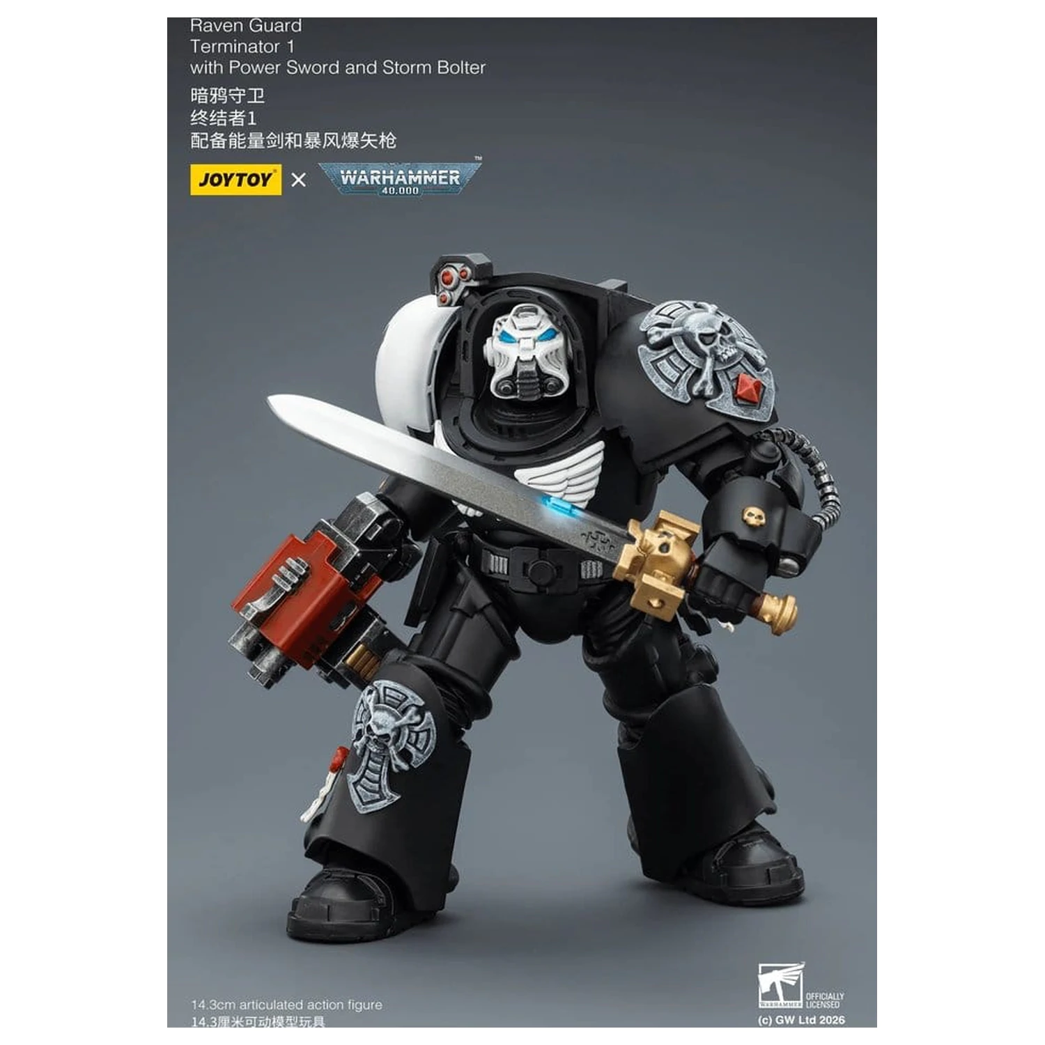 Warhammer 40,000 Actionfigur Raven Guard Terminator 1 mit Power Sword und Storm Bolter 14 cm Produktfoto