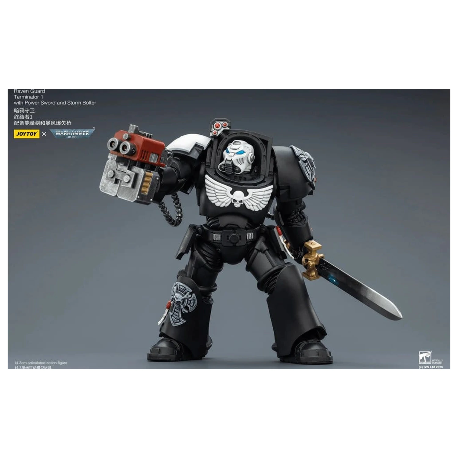 Warhammer 40,000 Actionfigur Raven Guard Terminator 1 mit Power Sword und Storm Bolter 14 cm Produktfoto