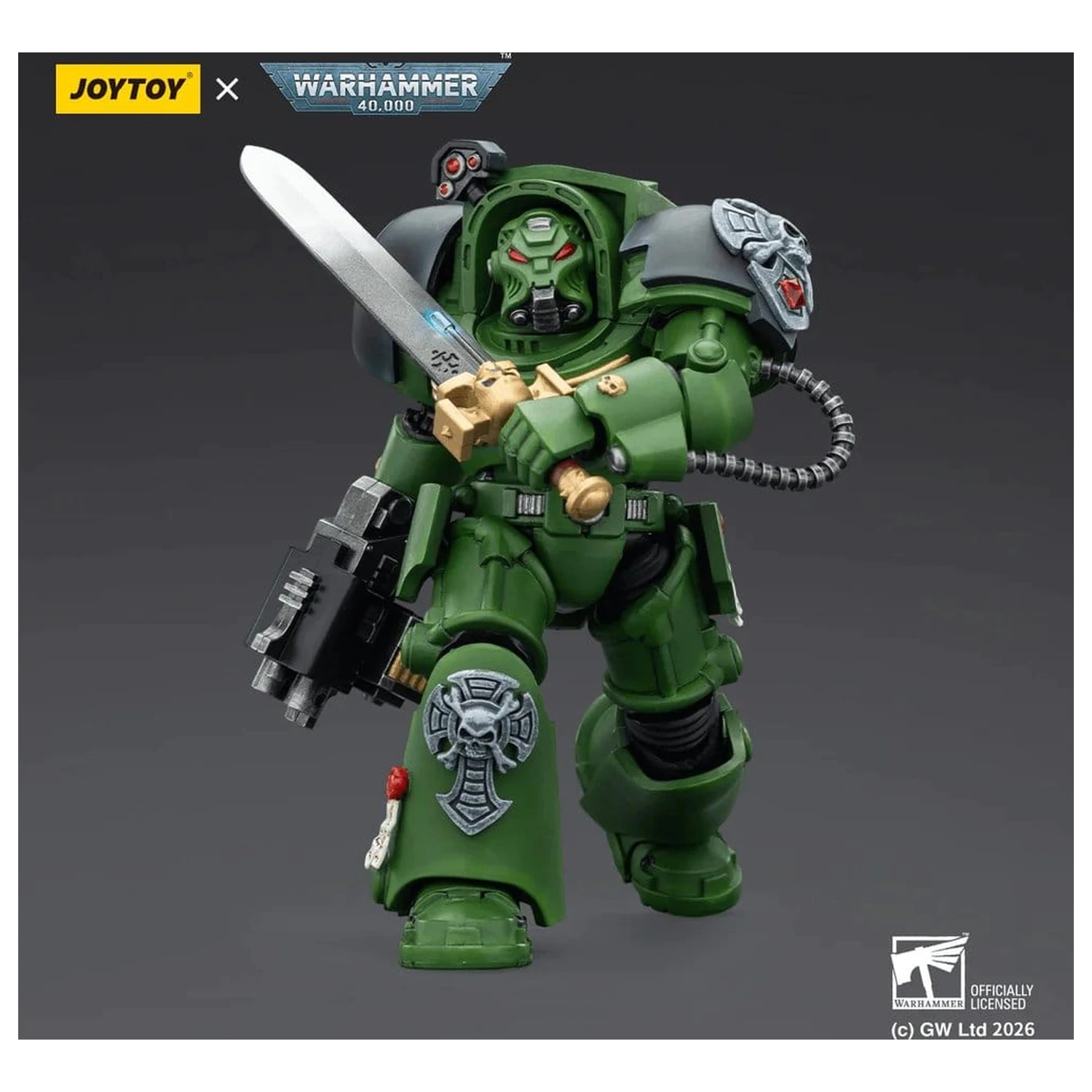 Warhammer 40,000 Actionfigur Salamanders Terminator 1 mit Power Sword und Storm Bolter 14 cm Produktfoto