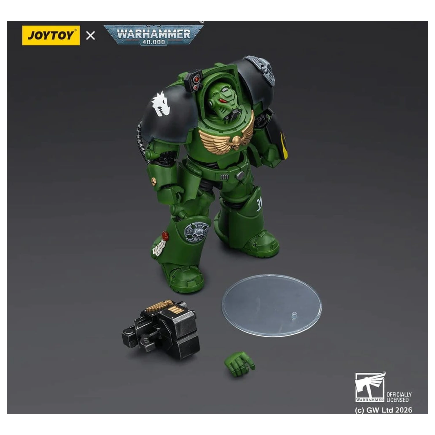 Warhammer 40,000 Actionfigur Salamanders Terminator 2 mit Power Fist and Storm Bolter 14 cm Produktfoto