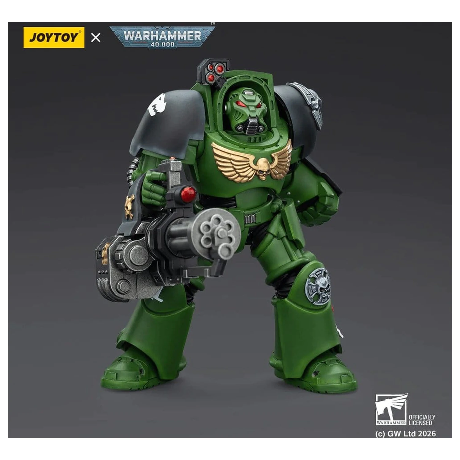 Warhammer 40,000 Actionfigur Salamanders Terminator 3 mit Power Fist und Assault Cannon 14 cm Produktfoto
