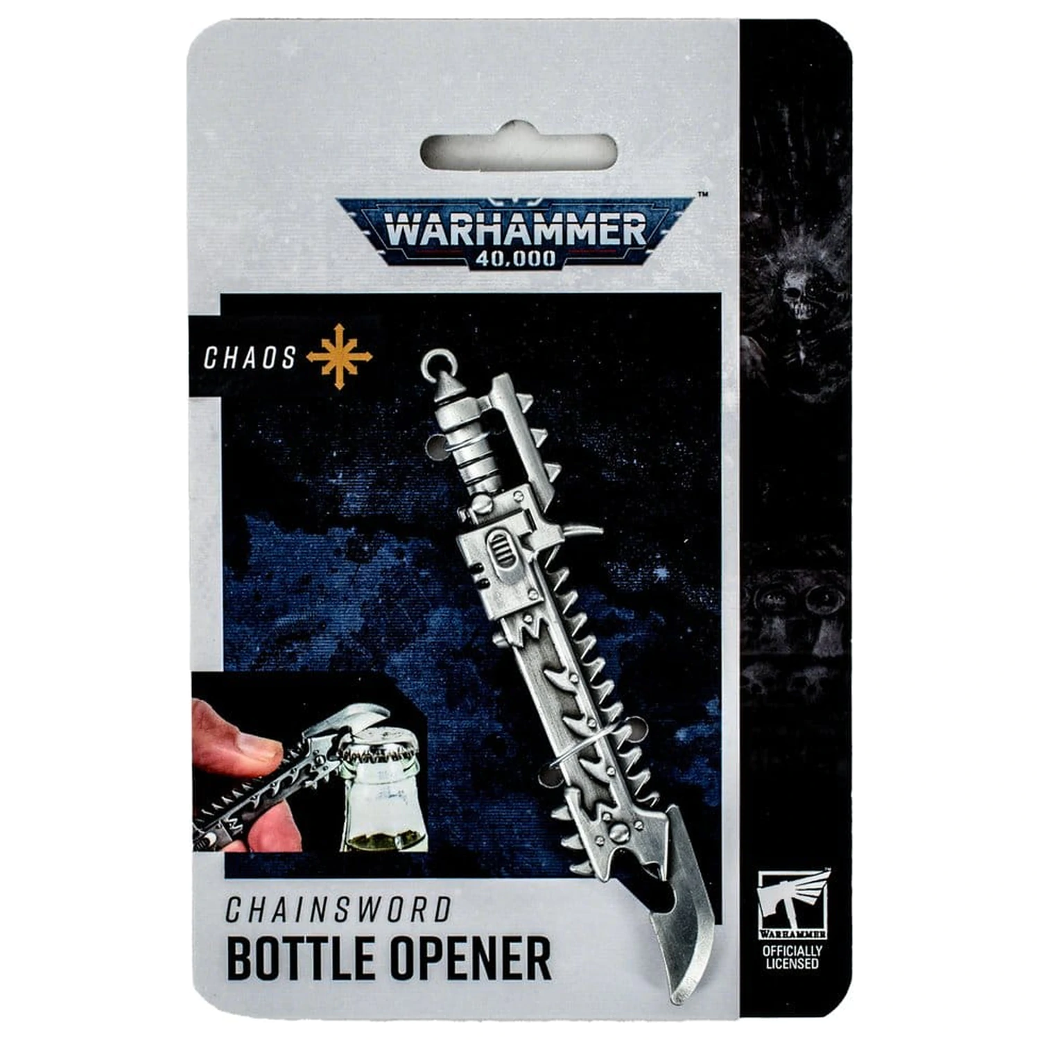 Warhammer 40,000 Flaschenöffner Chaos Chainsword Produktfoto