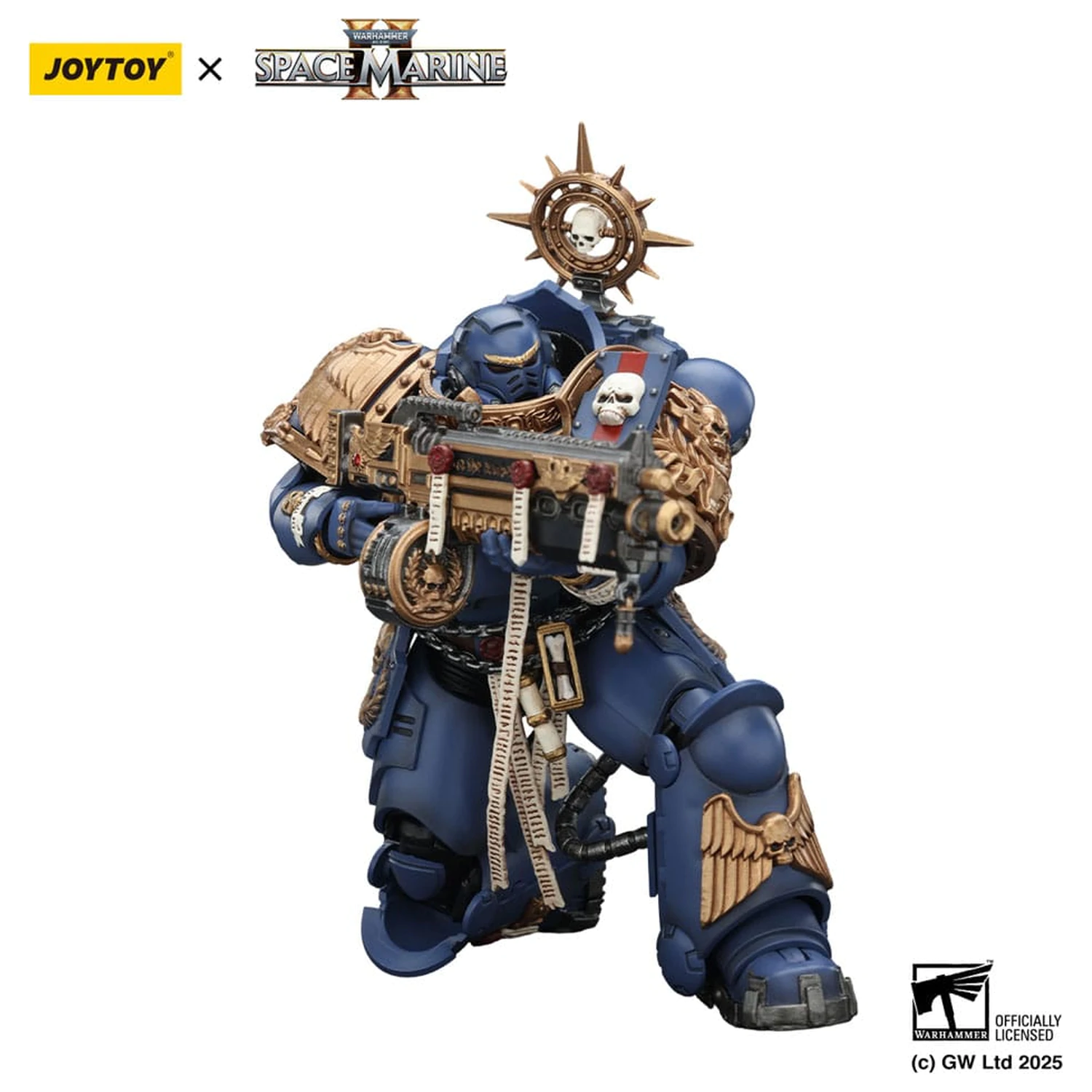 Warhammer 40,000: Space Marine 2 Actionfigur Ultramarines Heavy Relic Primus Armor mit Heavy Relic Bolt Rifle 13 cm Produktfoto