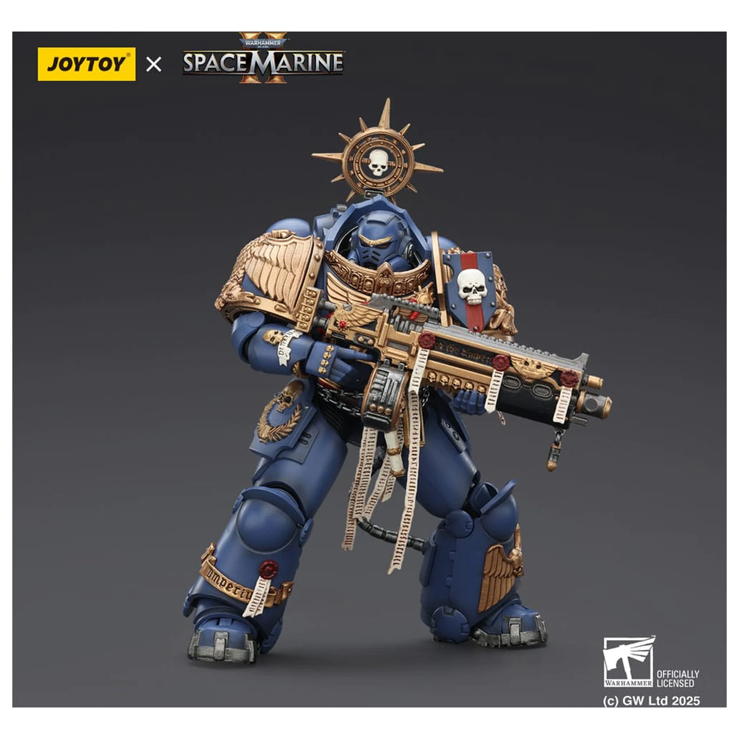 Warhammer 40,000: Space Marine 2 Actionfigur Ultramarines Heavy Relic Primus Armor mit Heavy Relic Bolt Rifle 13 cm Produktfoto