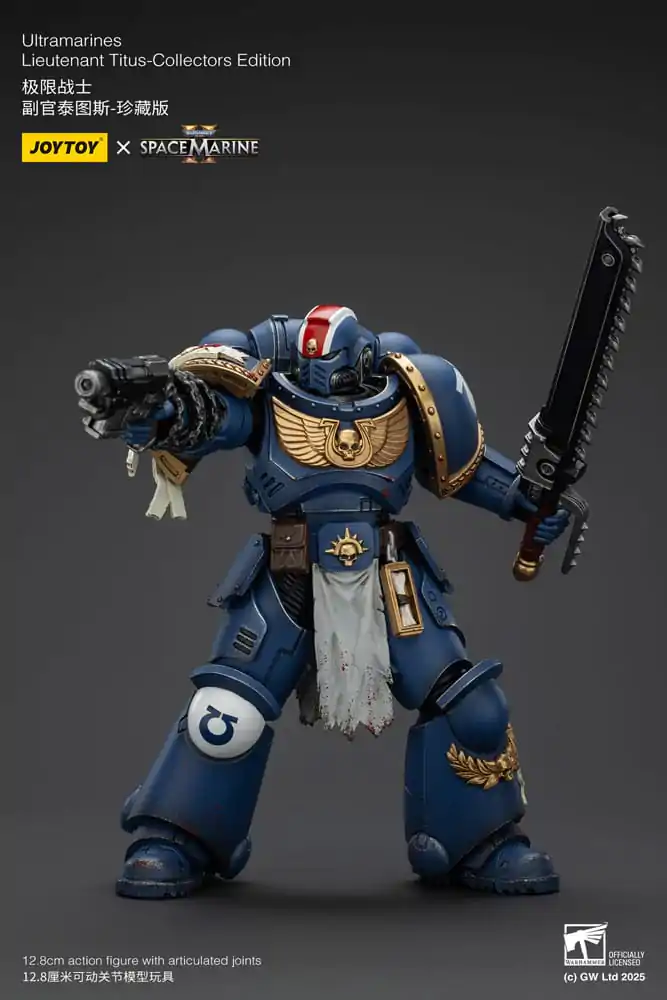Warhammer 40.000: Space Marine 2 Actionfigur Ultramarines Lieutenant Titus Collectors Edition 13 cm Produktfoto