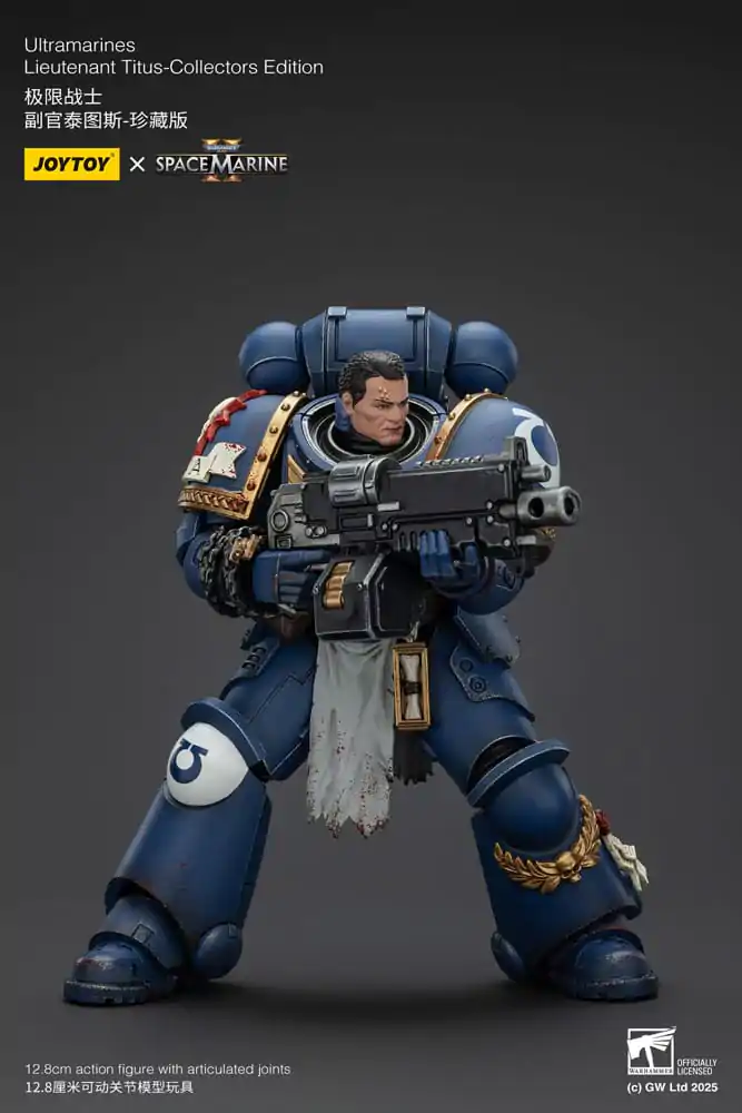 Warhammer 40.000: Space Marine 2 Actionfigur Ultramarines Lieutenant Titus Collectors Edition 13 cm Produktfoto