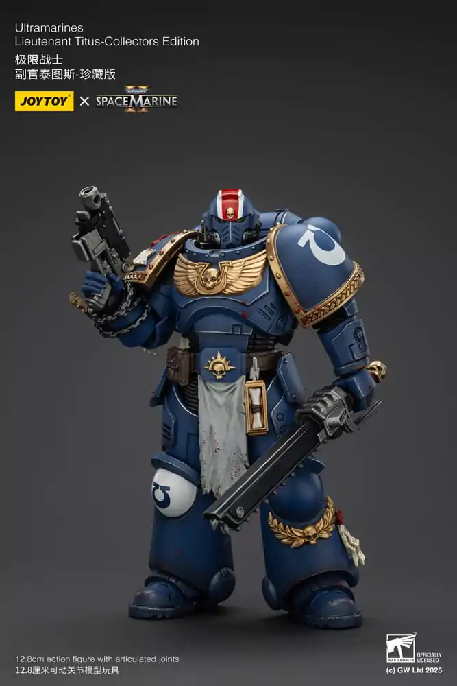 Warhammer 40.000: Space Marine 2 Actionfigur Ultramarines Lieutenant Titus Collectors Edition 13 cm Produktfoto