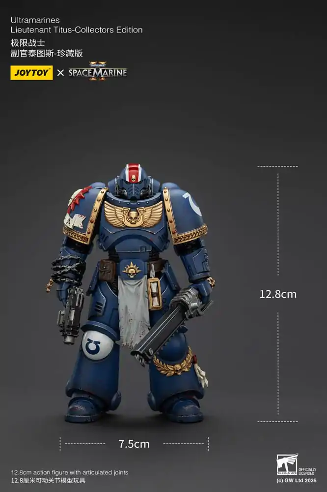 Warhammer 40.000: Space Marine 2 Actionfigur Ultramarines Lieutenant Titus Collectors Edition 13 cm Produktfoto