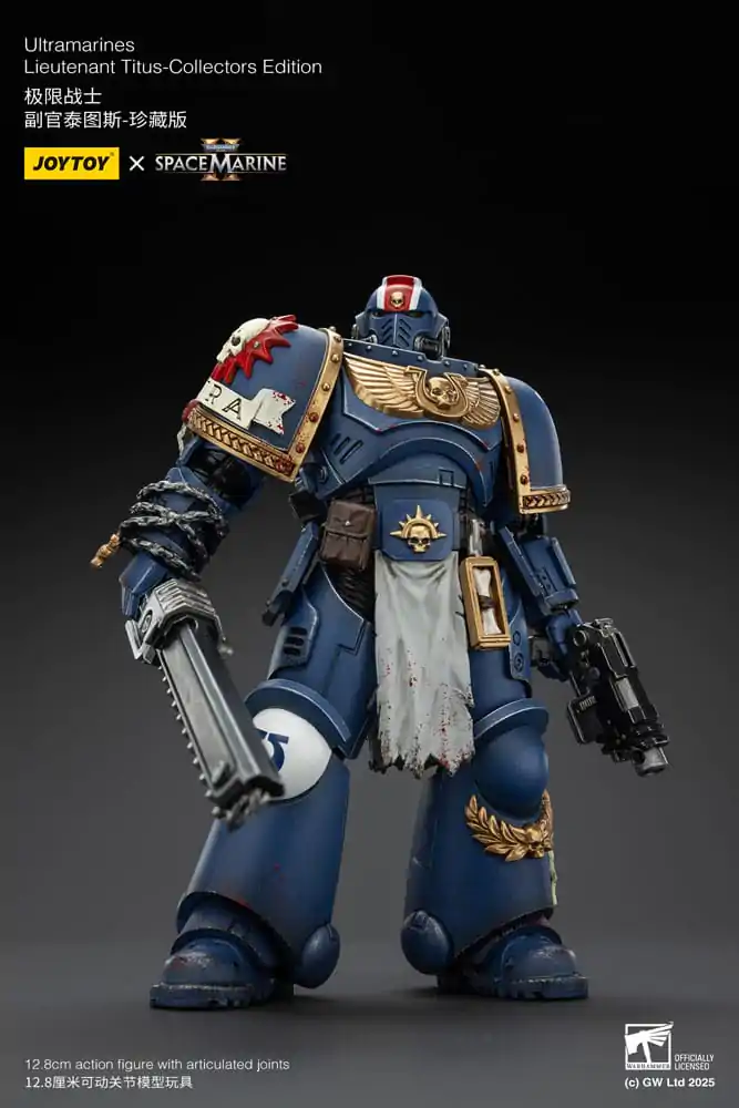 Warhammer 40.000: Space Marine 2 Actionfigur Ultramarines Lieutenant Titus Collectors Edition 13 cm Produktfoto