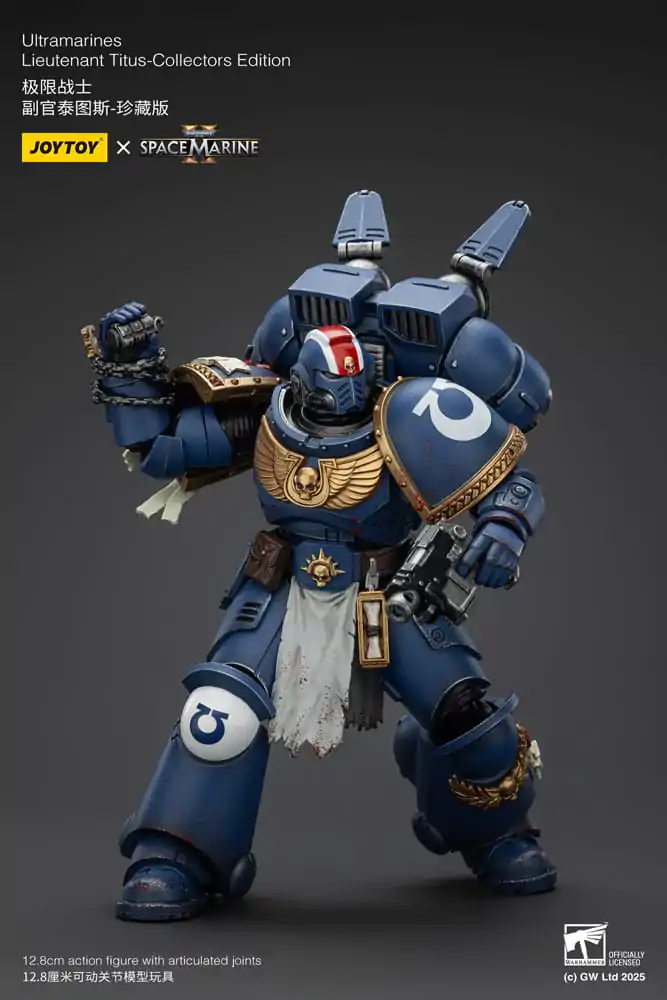 Warhammer 40.000: Space Marine 2 Actionfigur Ultramarines Lieutenant Titus Collectors Edition 13 cm Produktfoto