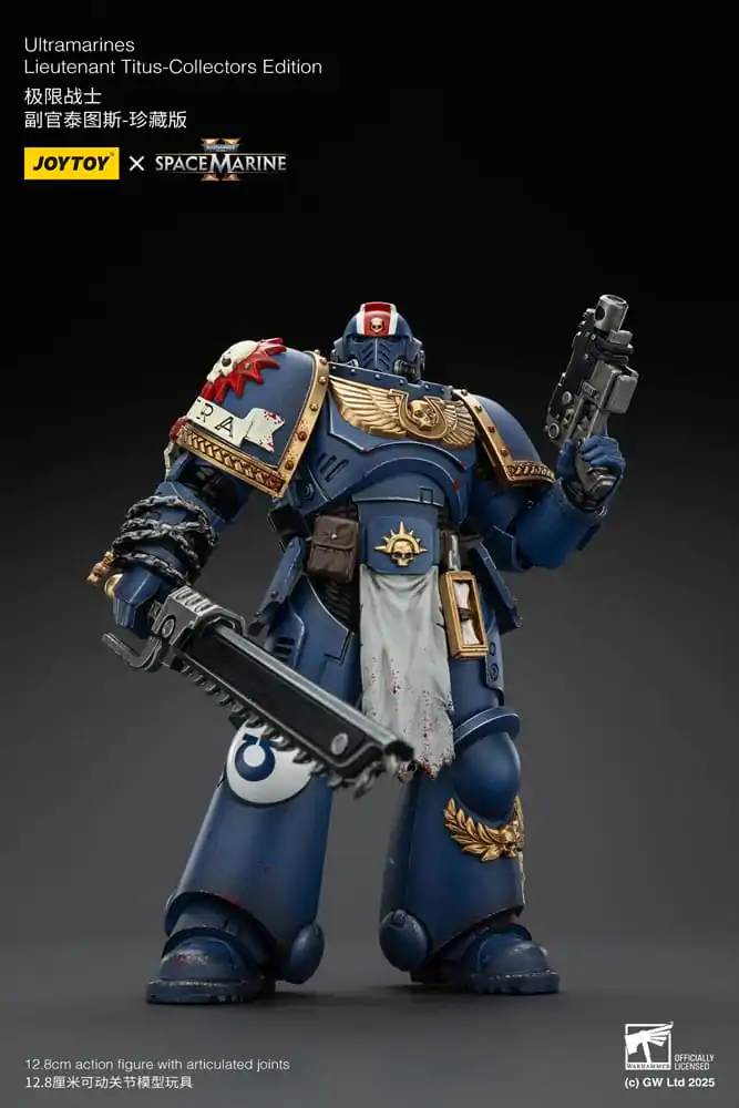 Warhammer 40.000: Space Marine 2 Actionfigur Ultramarines Lieutenant Titus Collectors Edition 13 cm Produktfoto