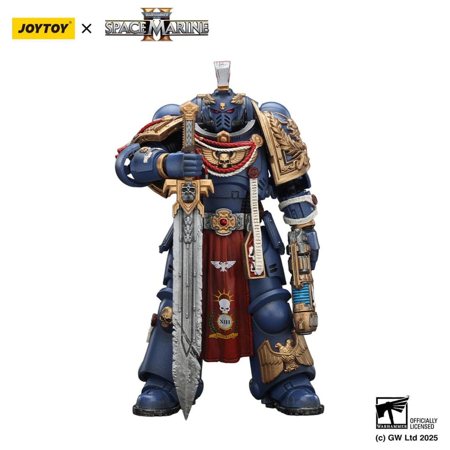 Warhammer 40,000: Space Marine 2 Actionfigur Ultramarines Relic Primus Armour mit Plasma Pistol und Combat Blade 13 cm Produktfoto