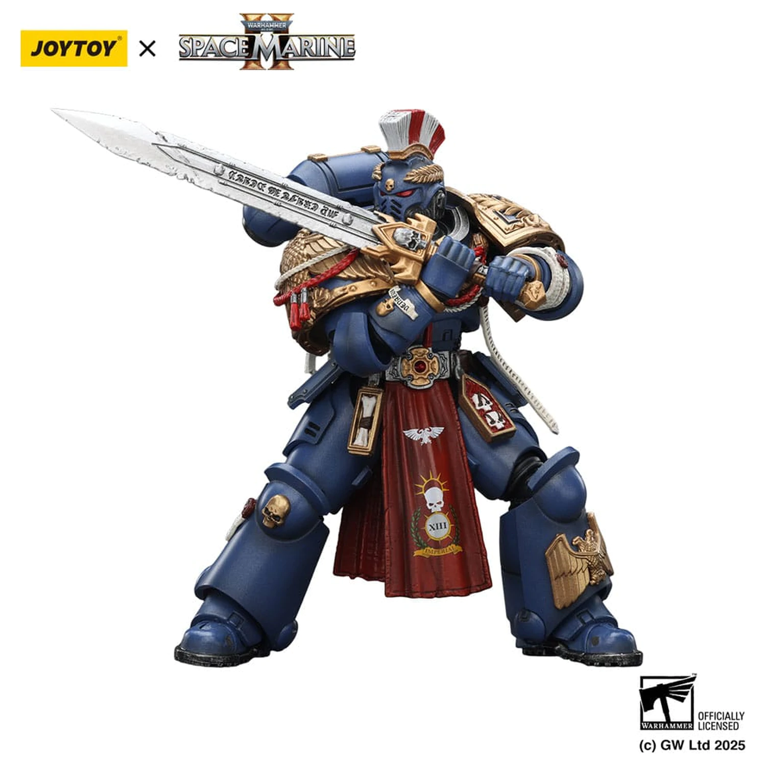 Warhammer 40,000: Space Marine 2 Actionfigur Ultramarines Relic Primus Armour mit Plasma Pistol und Combat Blade 13 cm Produktfoto