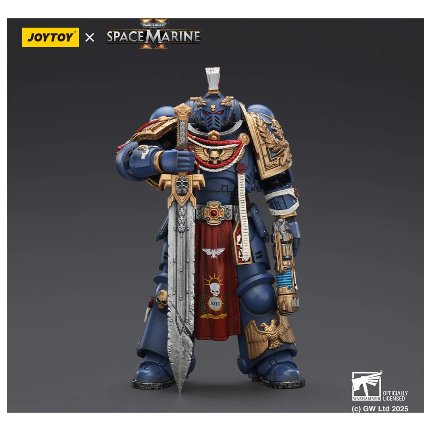 Warhammer 40,000: Space Marine 2 Actionfigur Ultramarines Relic Primus Armour mit Plasma Pistol und Combat Blade 13 cm Produktfoto