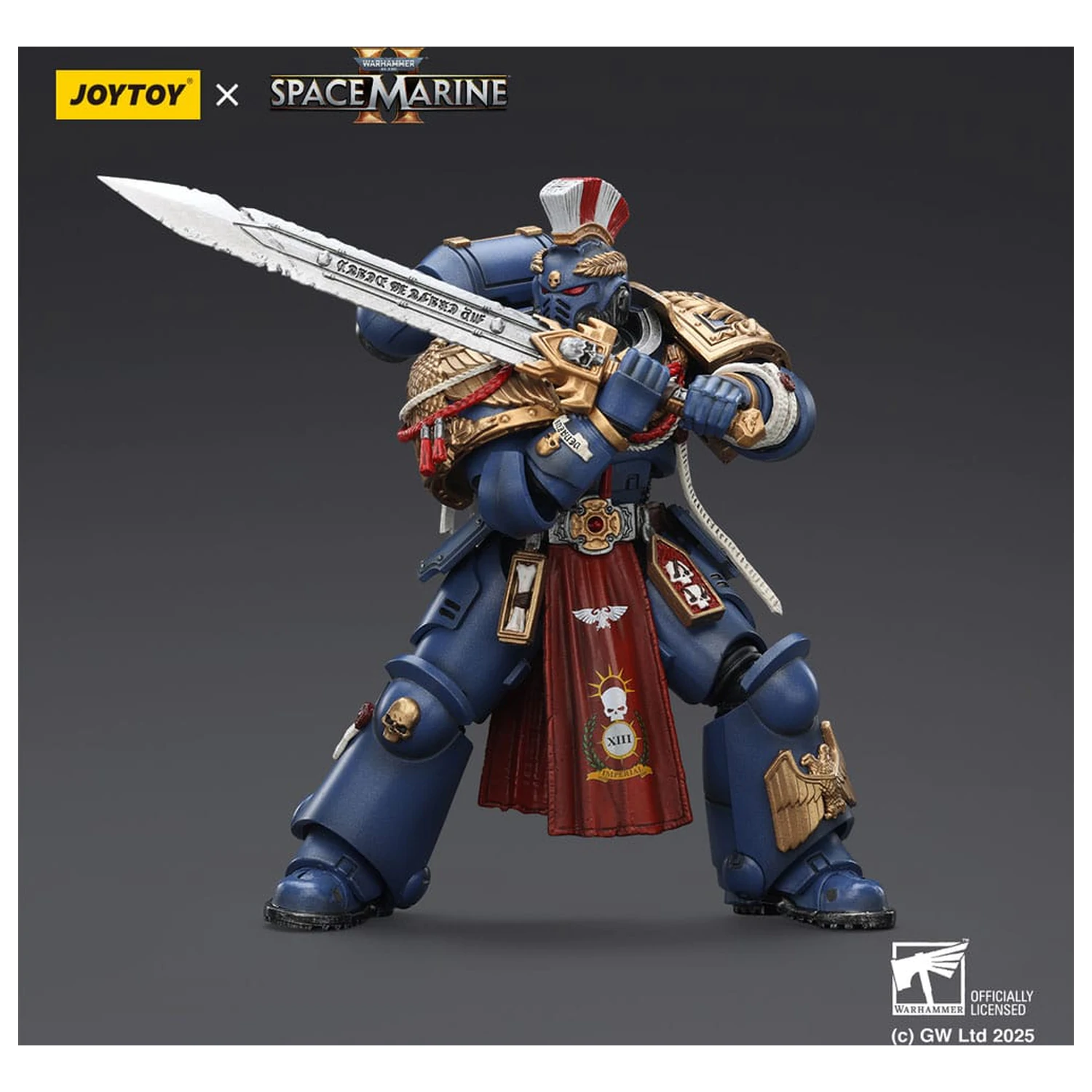 Warhammer 40,000: Space Marine 2 Actionfigur Ultramarines Relic Primus Armour mit Plasma Pistol und Combat Blade 13 cm Produktfoto