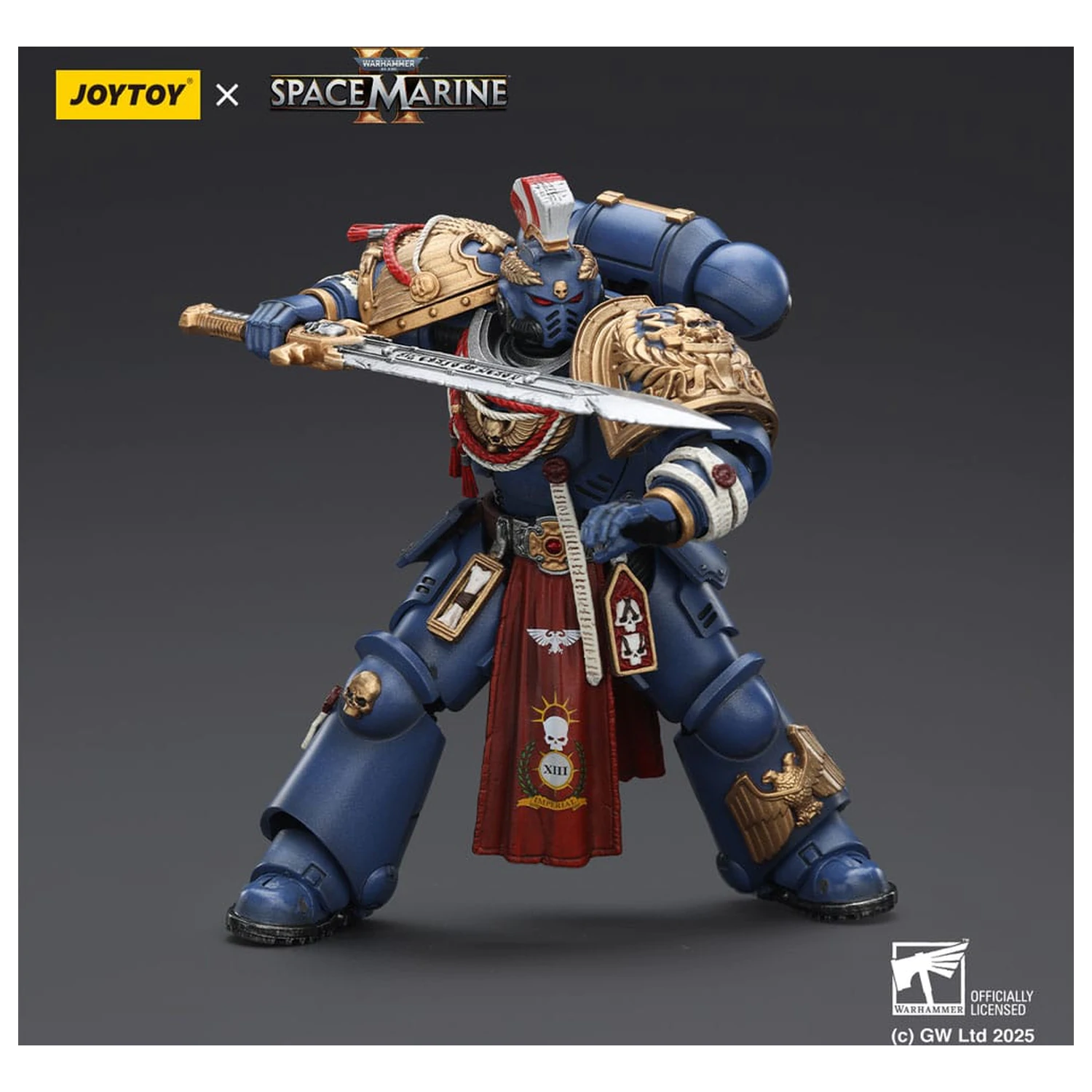 Warhammer 40,000: Space Marine 2 Actionfigur Ultramarines Relic Primus Armour mit Plasma Pistol und Combat Blade 13 cm Produktfoto