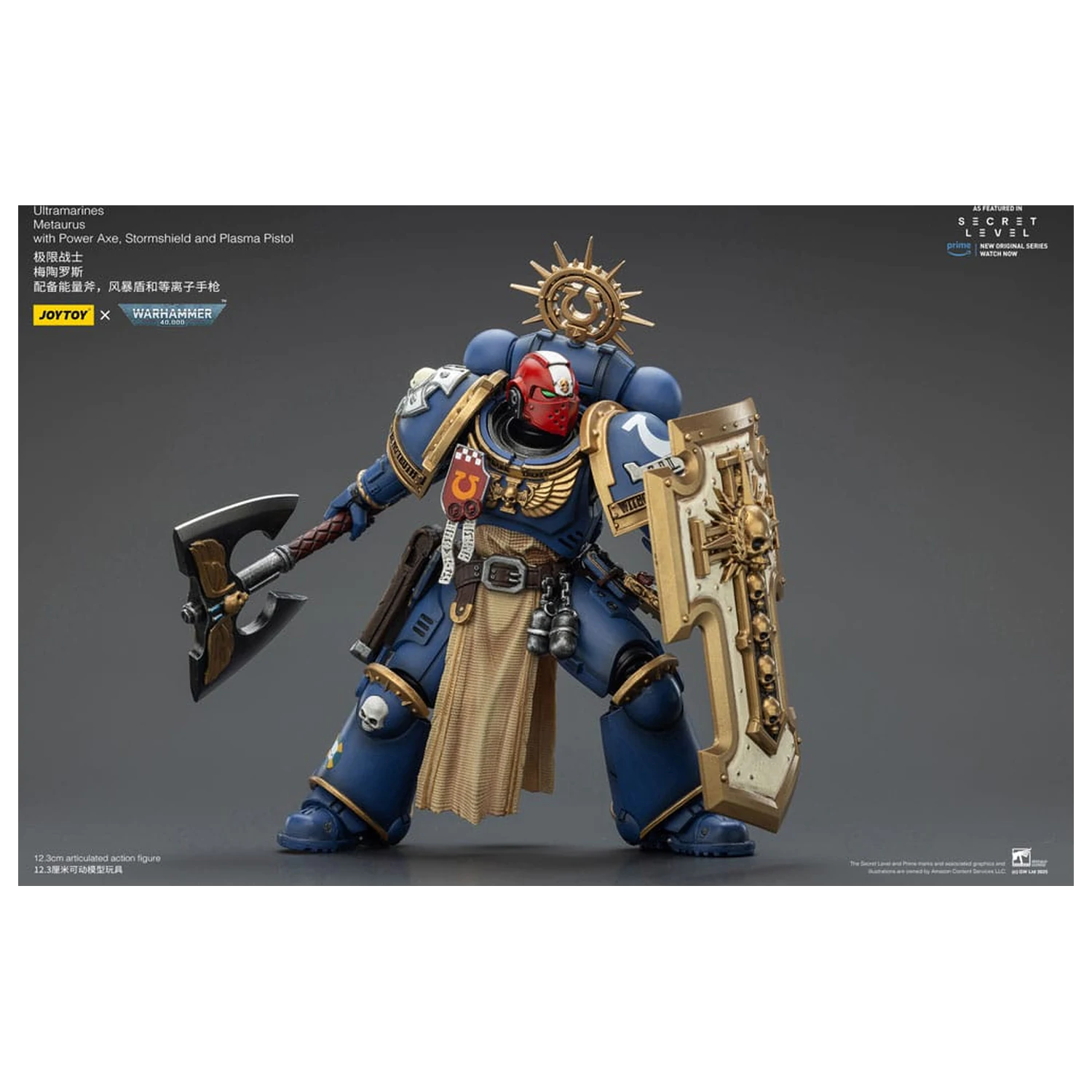 Warhammer 40,000 Actionfigur Ultramarines Metaurus with Power Axe, Stormshield and Plasma Pistol 13 cm Produktfoto
