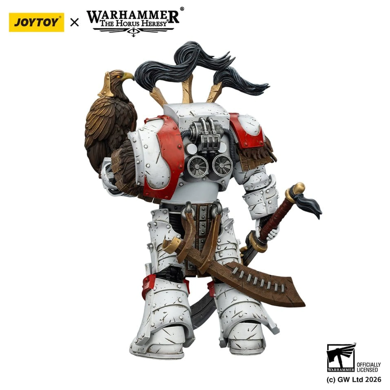 Warhammer 40,000 Actionfigur White Scars Legion Praetor in Cataphractii Terminator Armour mit Cyber Hawk Chogorian Schwert und Combi-Melta 14 cm Produktfoto