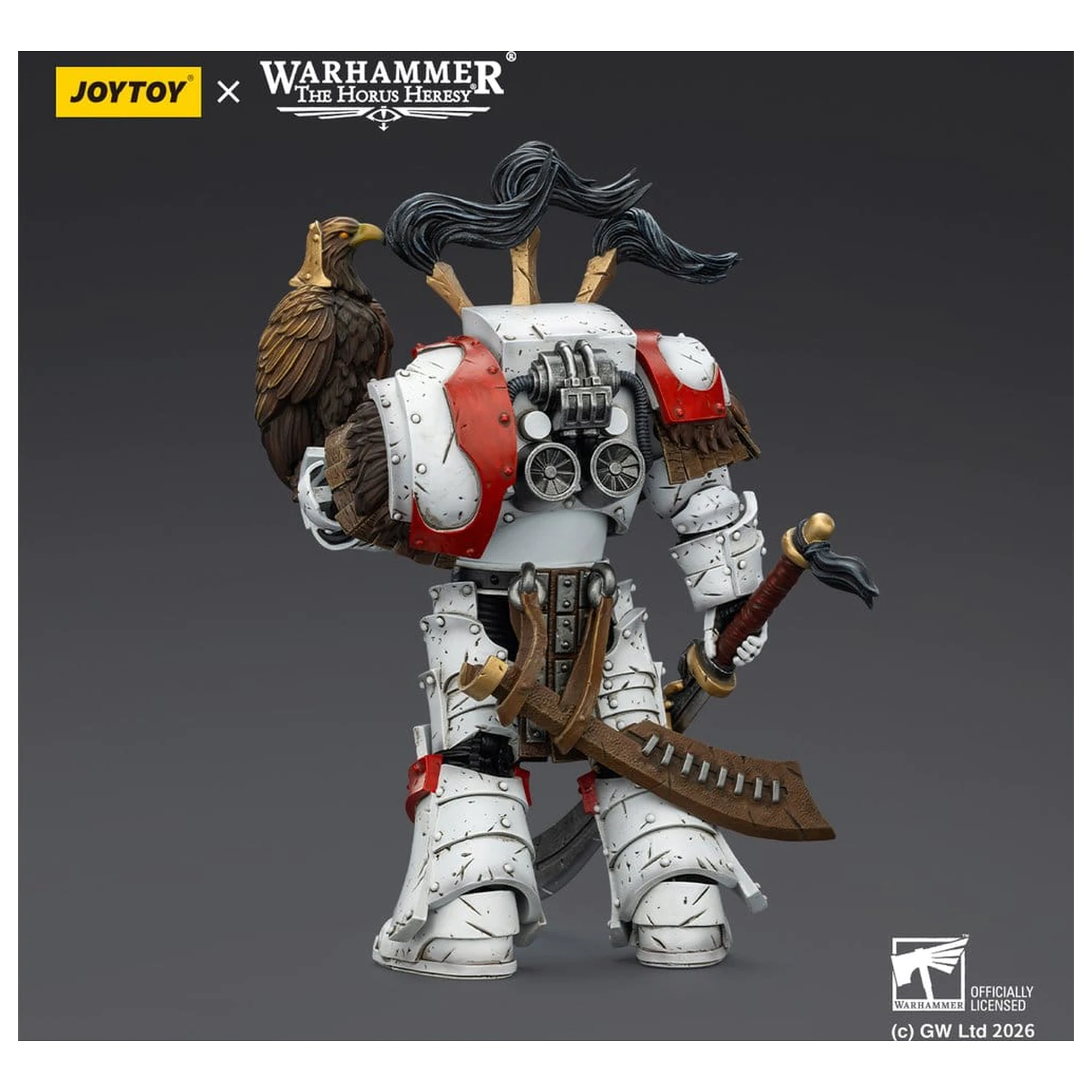 Warhammer 40,000 Actionfigur White Scars Legion Praetor in Cataphractii Terminator Armour mit Cyber Hawk Chogorian Schwert und Combi-Melta 14 cm Produktfoto