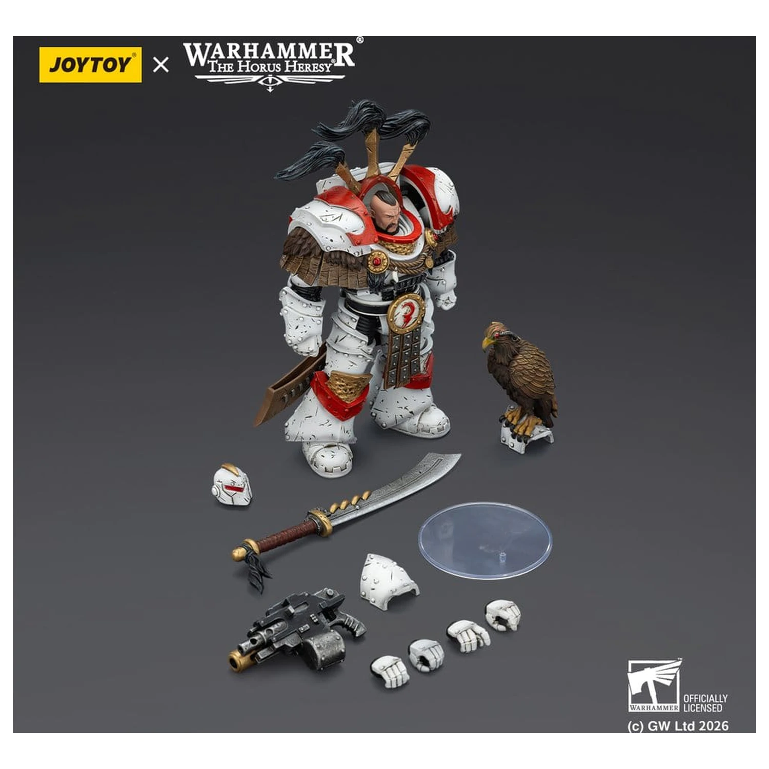 Warhammer 40,000 Actionfigur White Scars Legion Praetor in Cataphractii Terminator Armour mit Cyber Hawk Chogorian Schwert und Combi-Melta 14 cm Produktfoto