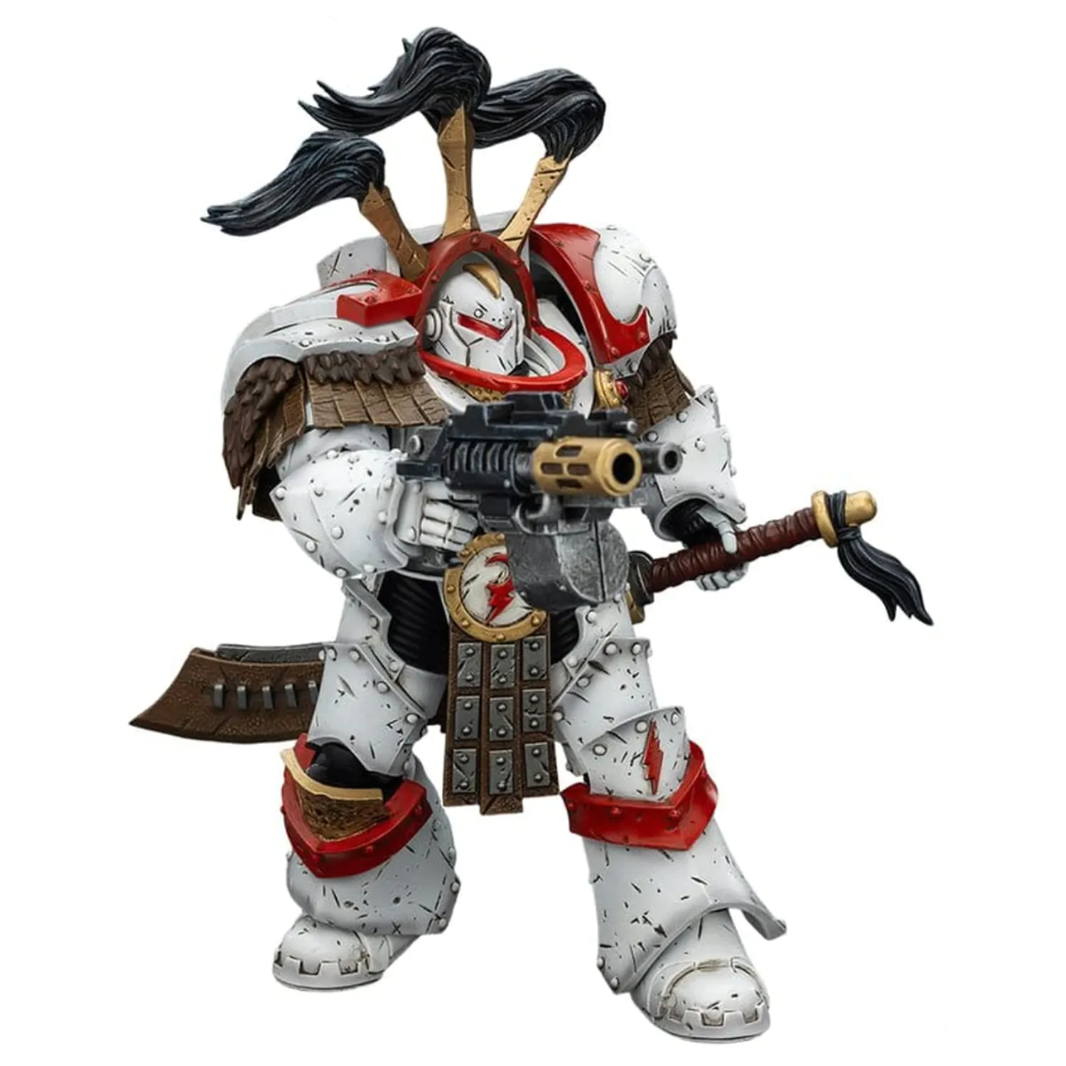 Warhammer 40,000 Actionfigur White Scars Legion Praetor in Cataphractii Terminator Armour mit Cyber Hawk Chogorian Schwert und Combi-Melta 14 cm Produktfoto