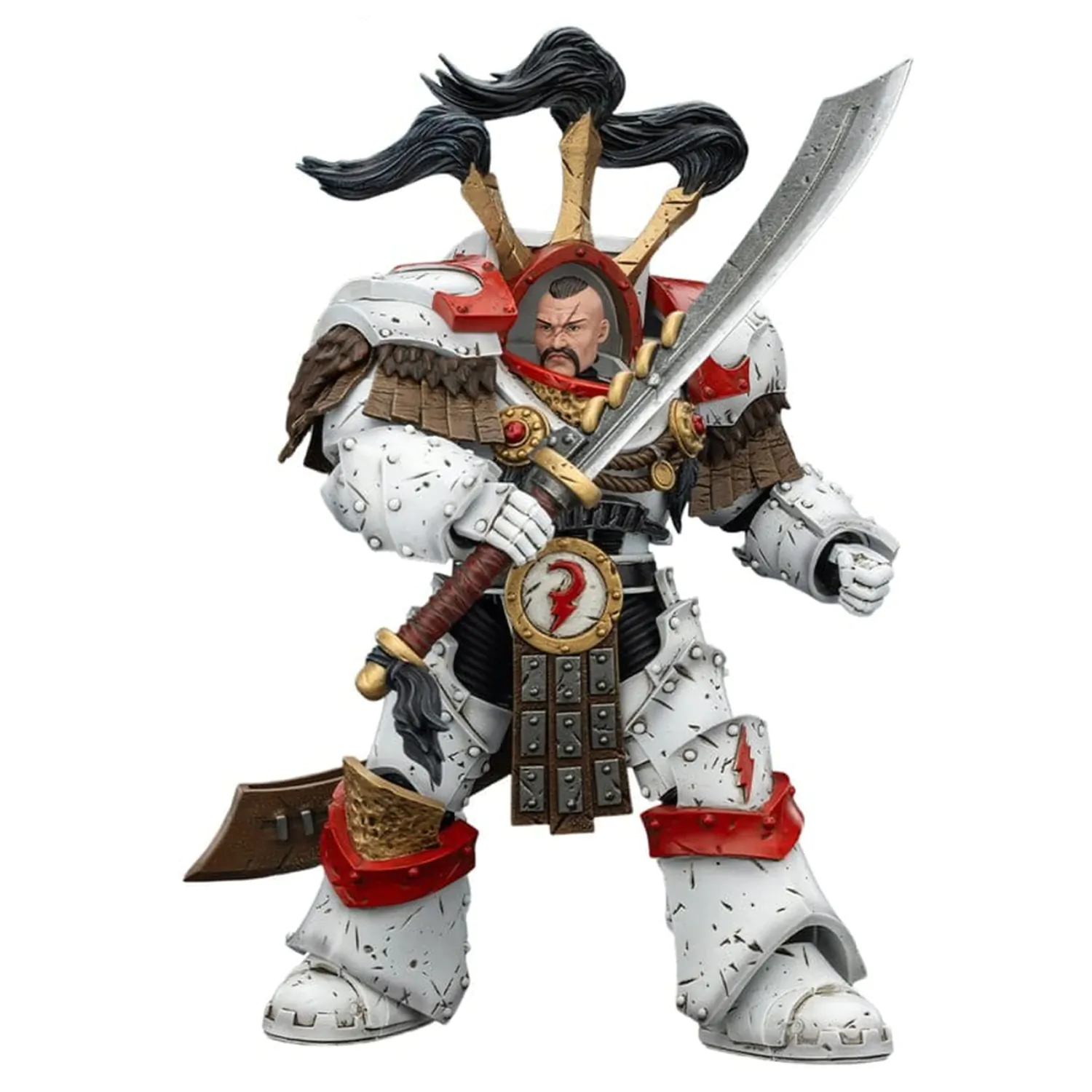 Warhammer 40,000 Actionfigur White Scars Legion Praetor in Cataphractii Terminator Armour mit Cyber Hawk Chogorian Schwert und Combi-Melta 14 cm Produktfoto