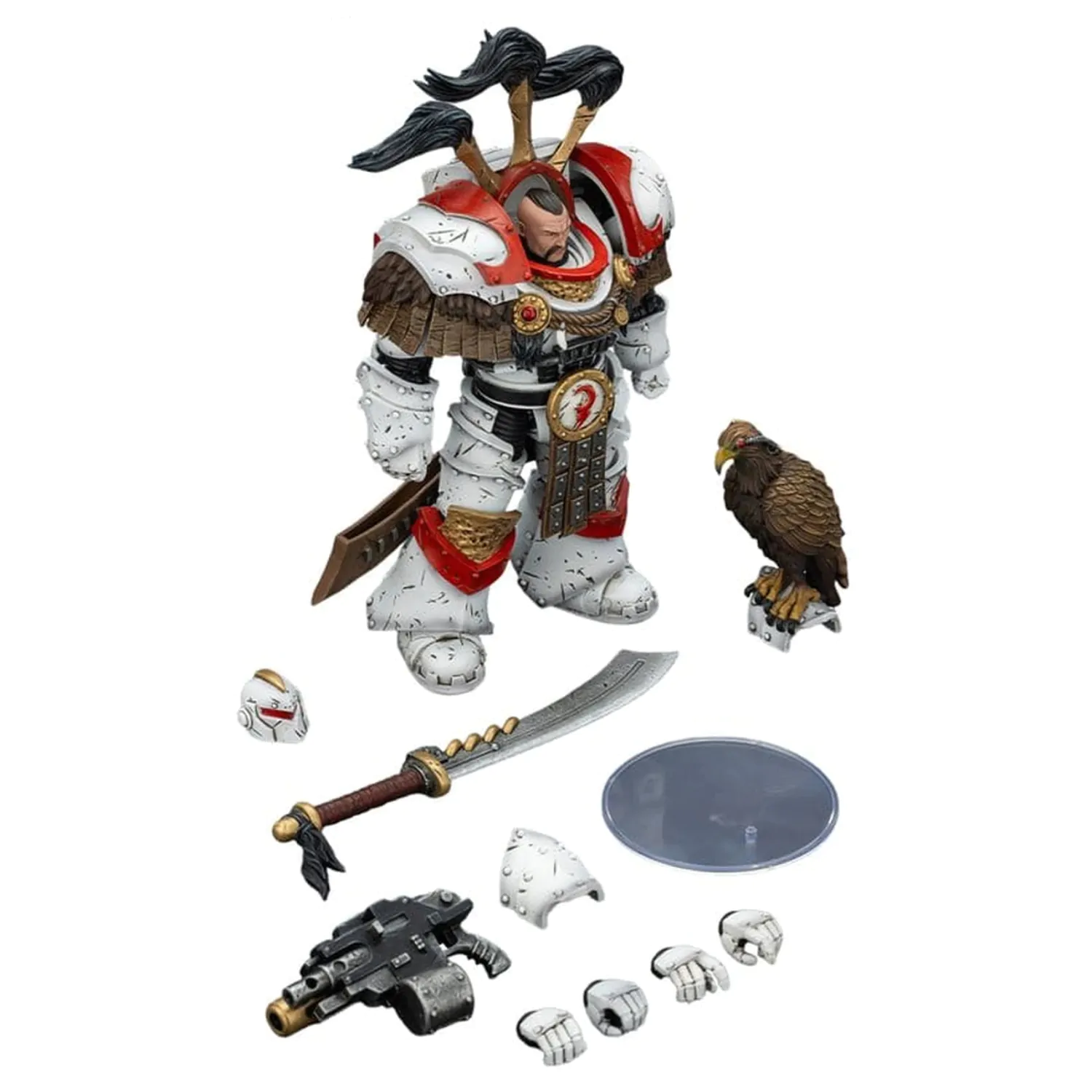 Warhammer 40,000 Actionfigur White Scars Legion Praetor in Cataphractii Terminator Armour mit Cyber Hawk Chogorian Schwert und Combi-Melta 14 cm Produktfoto